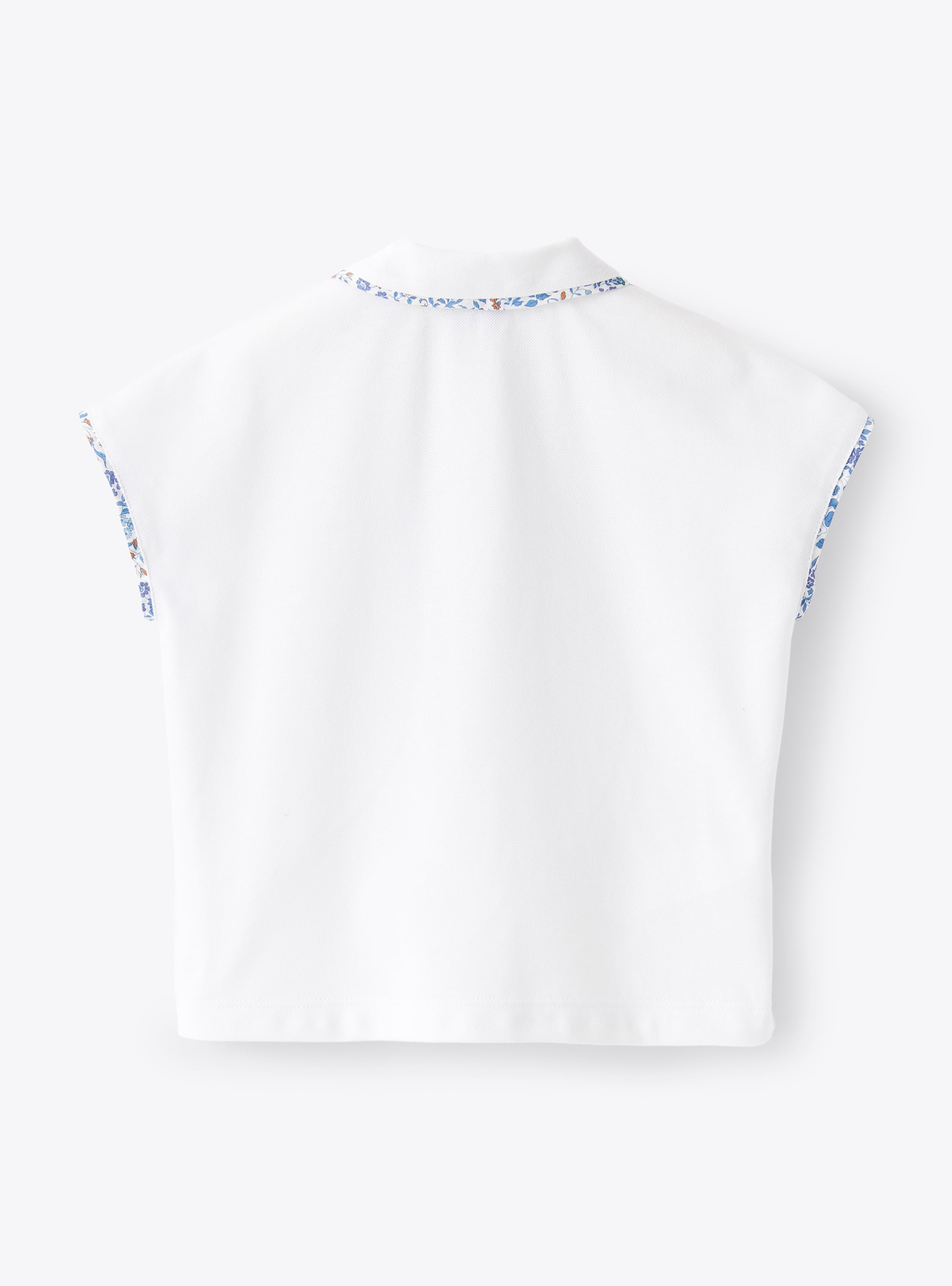 Polo shirt with Liberty Fabrics trim - White | Il Gufo