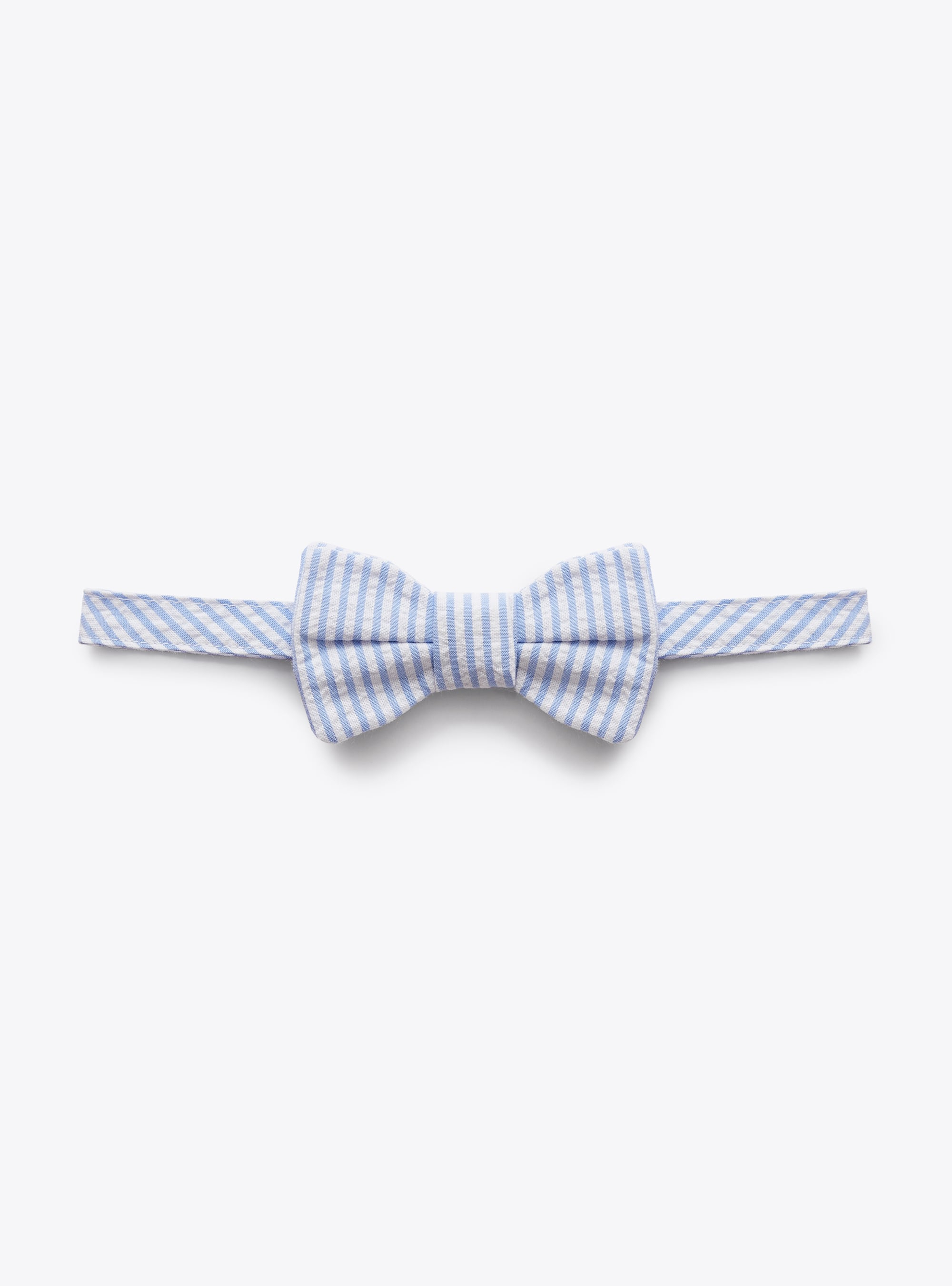 Bow tie in light-blue-striped seersucker - Light blue | Il Gufo