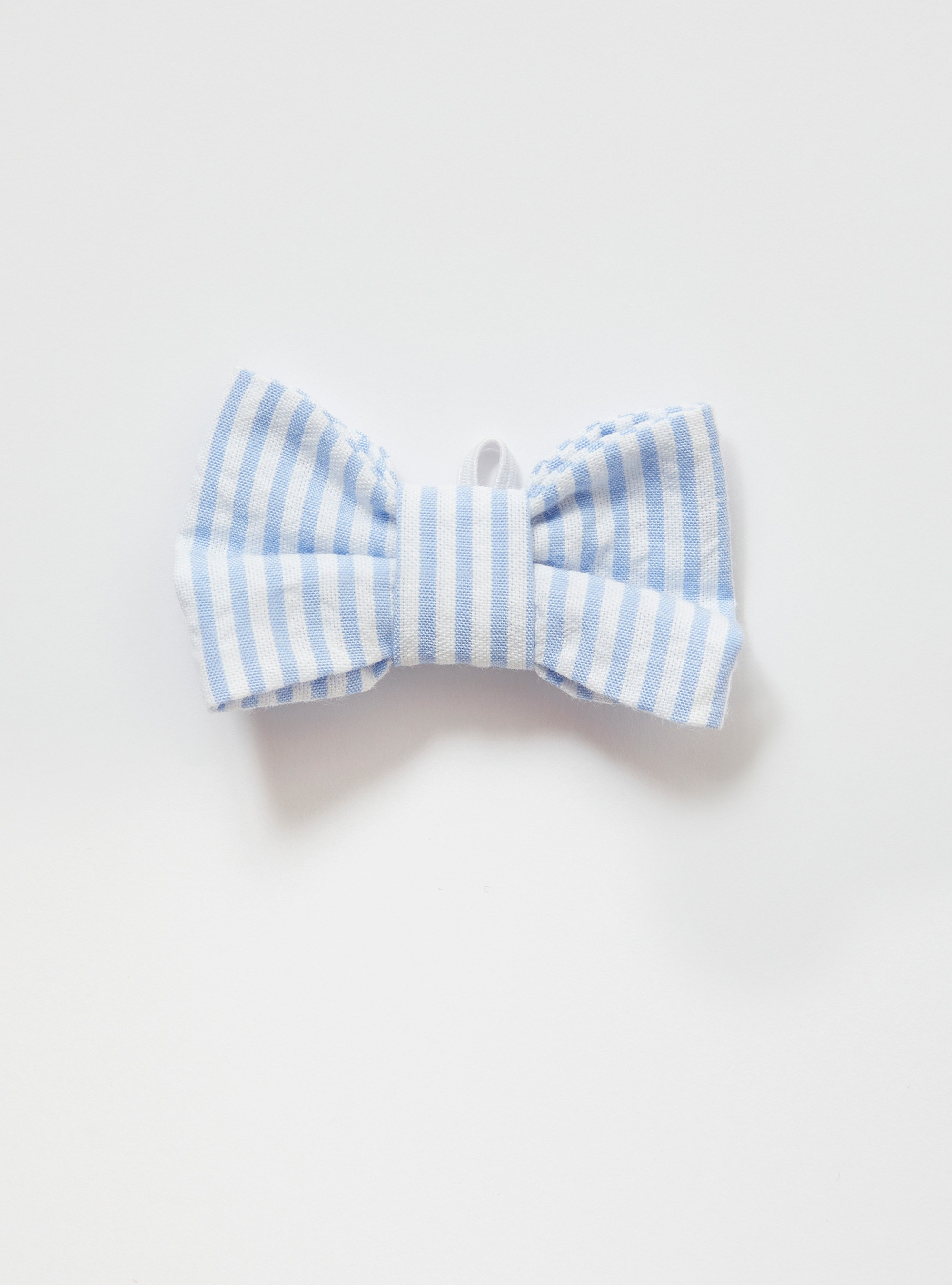 Seersucker baby boy bow tie - Light blue | Il Gufo