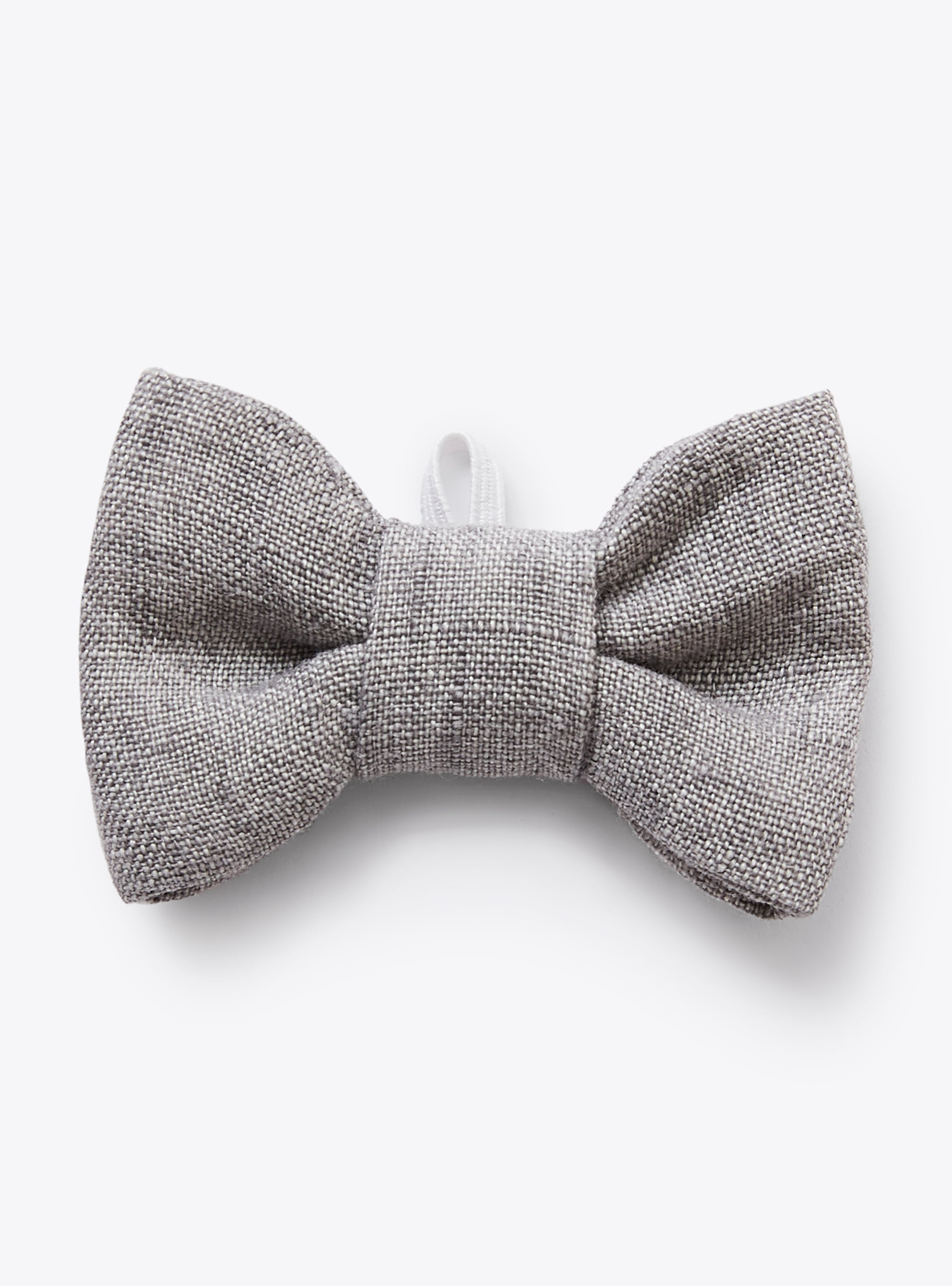 linen newborn baby bow tie - Grey | Il Gufo