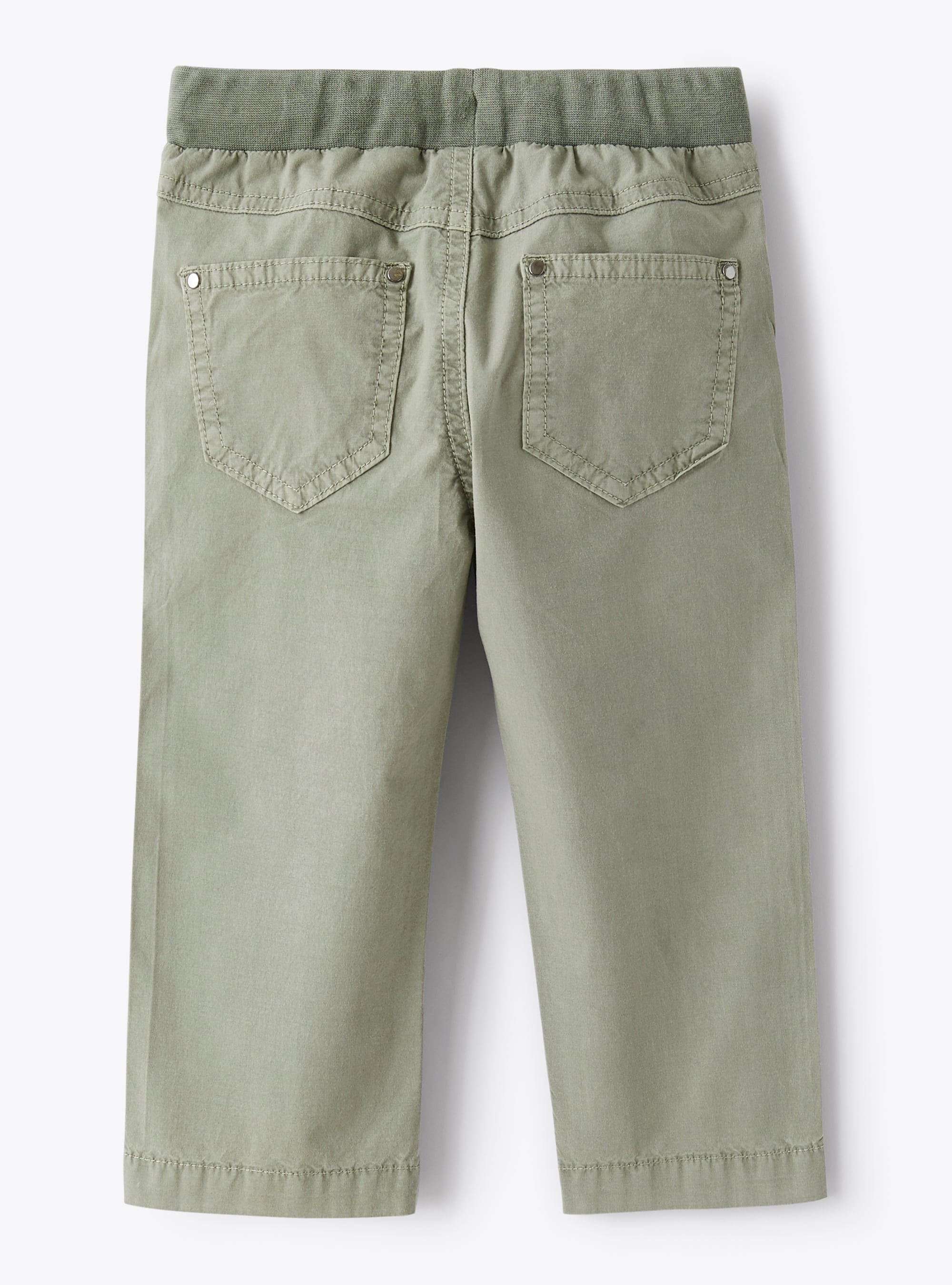 Trousers in green poplin - Green | Il Gufo