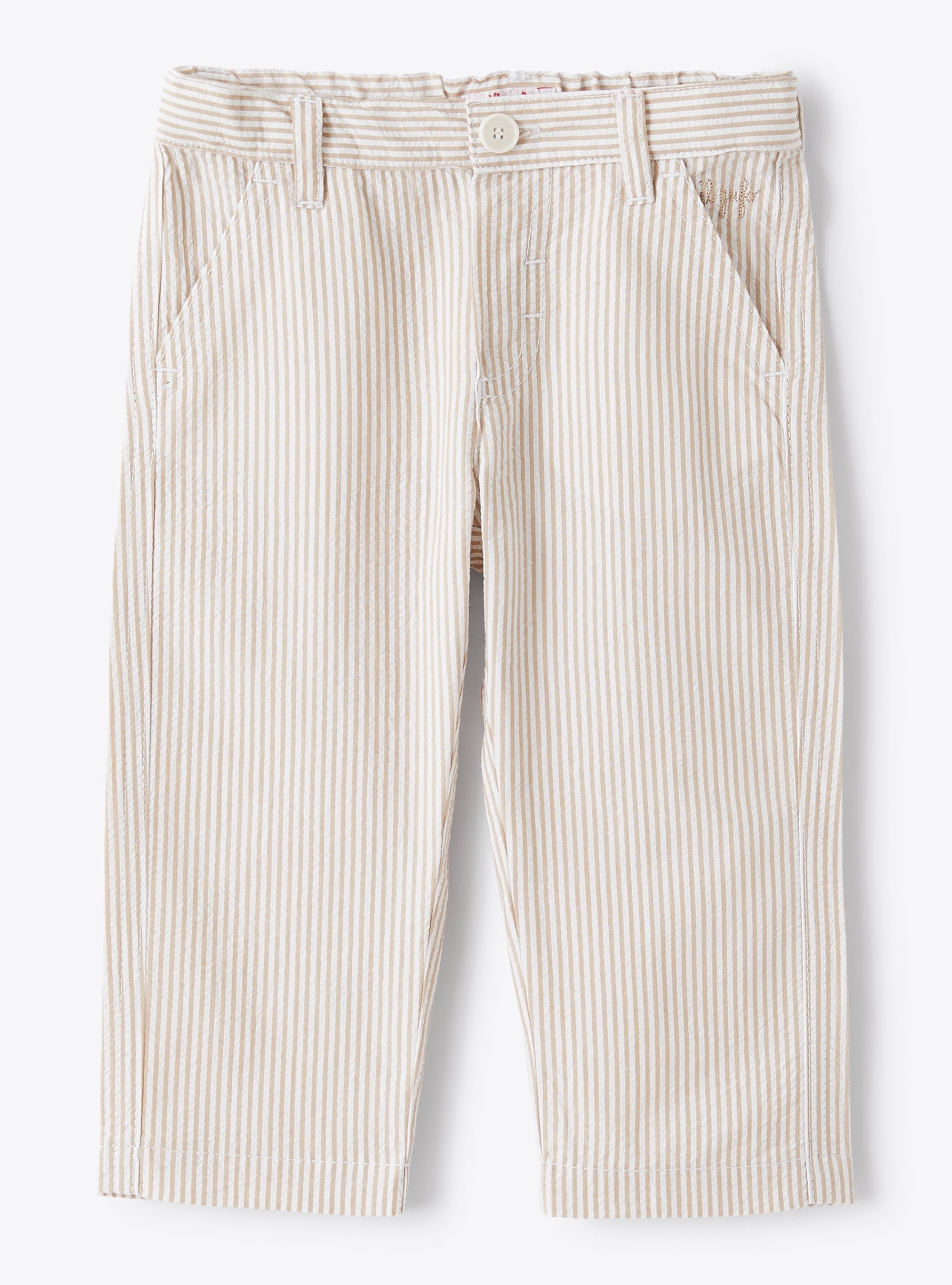 Trousers in beige seersucker - Beige | Il Gufo