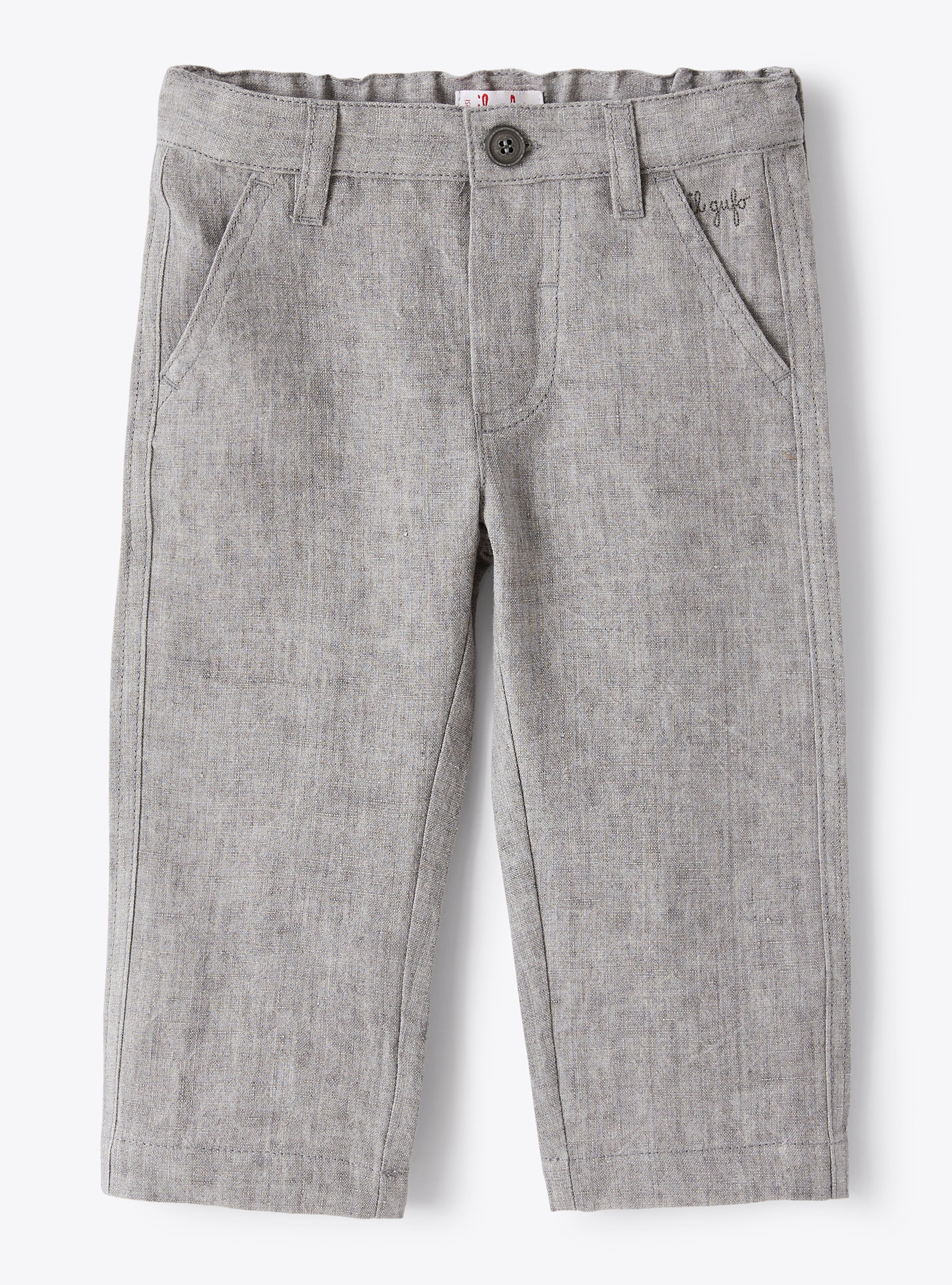 Trousers in grey linen - Trousers - Il Gufo