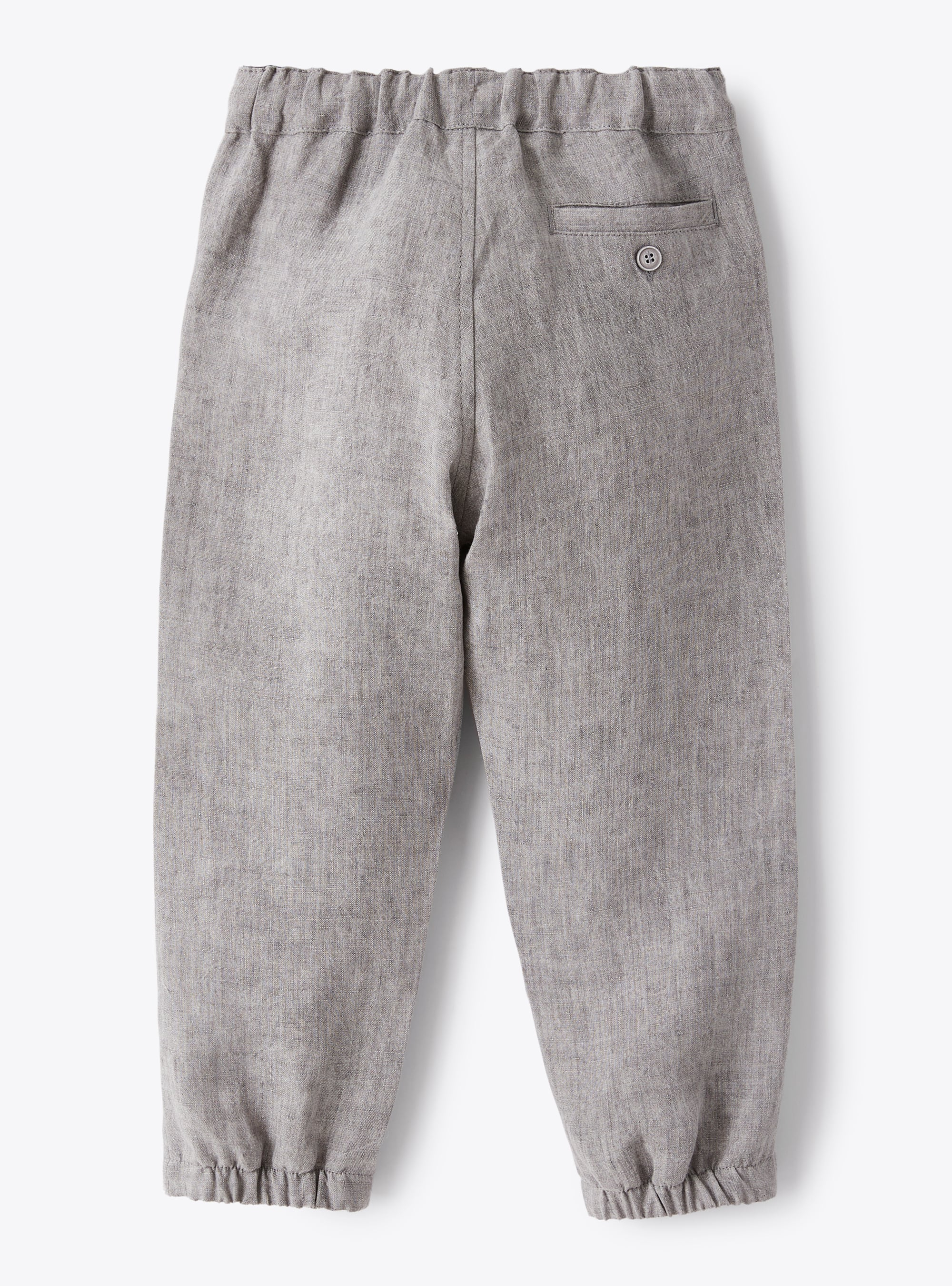 Carrot-fit trousers in grey linen - Grey | Il Gufo