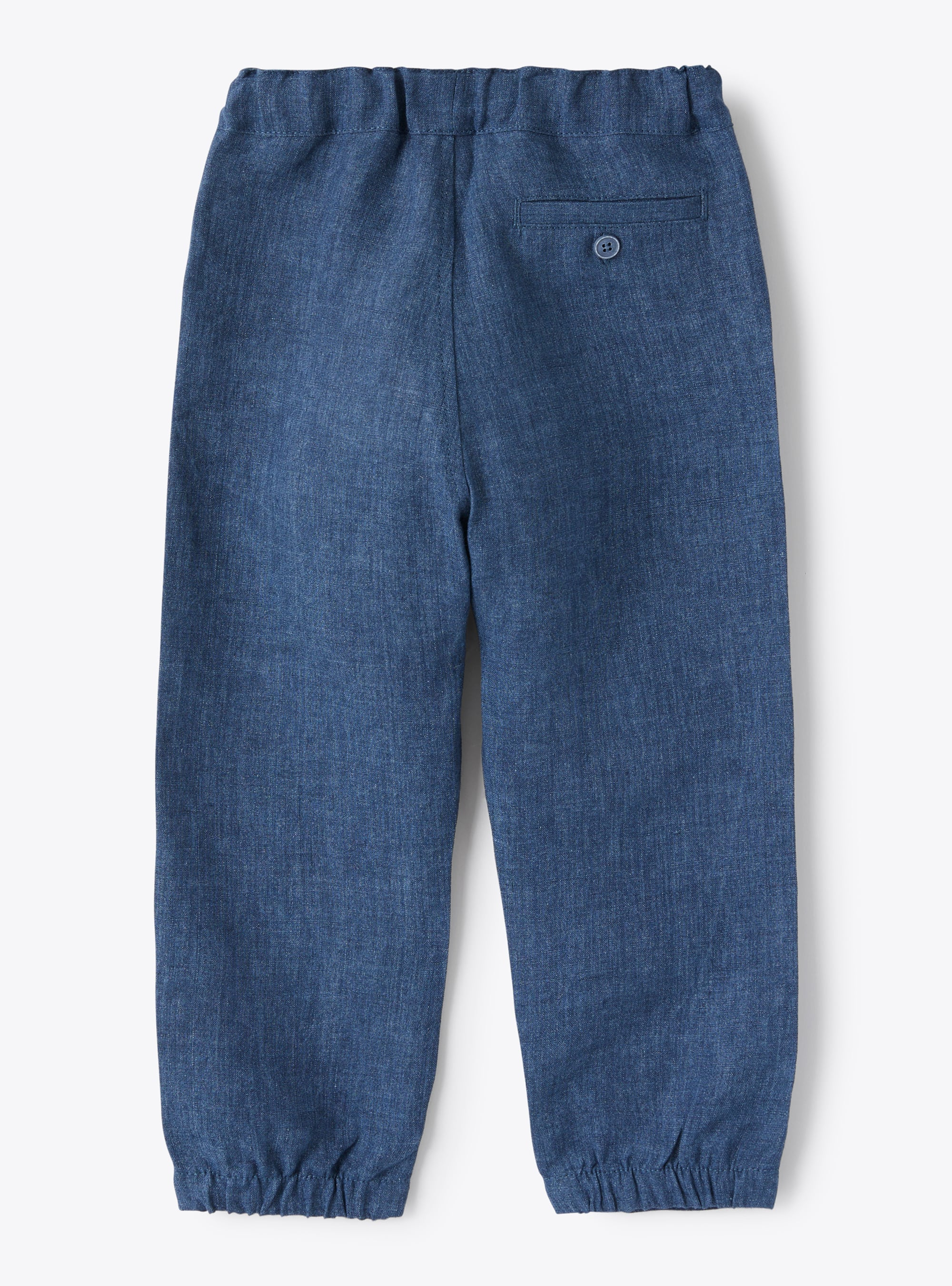 Pantalon à coupe carotte en lin bleu - Bleu | Il Gufo