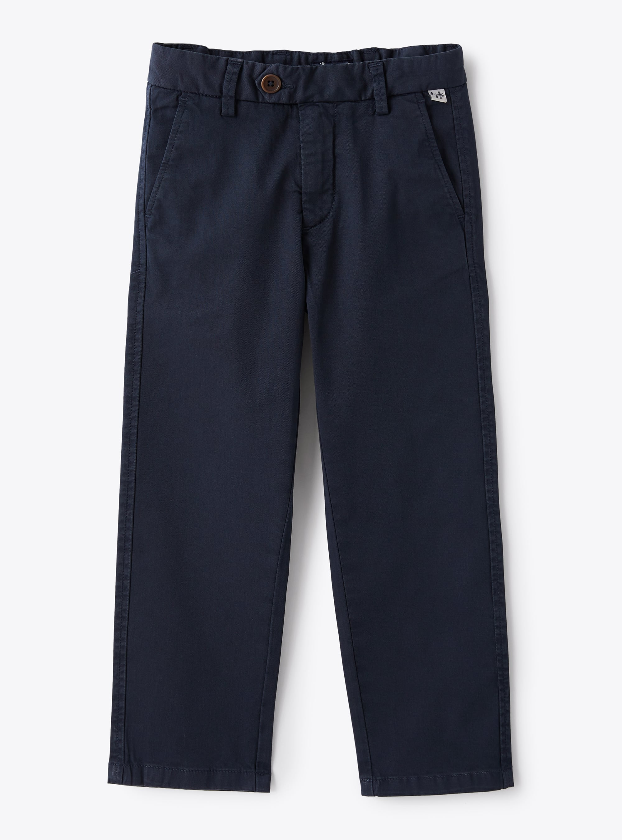 Pantalone chino in gabardina blu - Pantaloni - Il Gufo