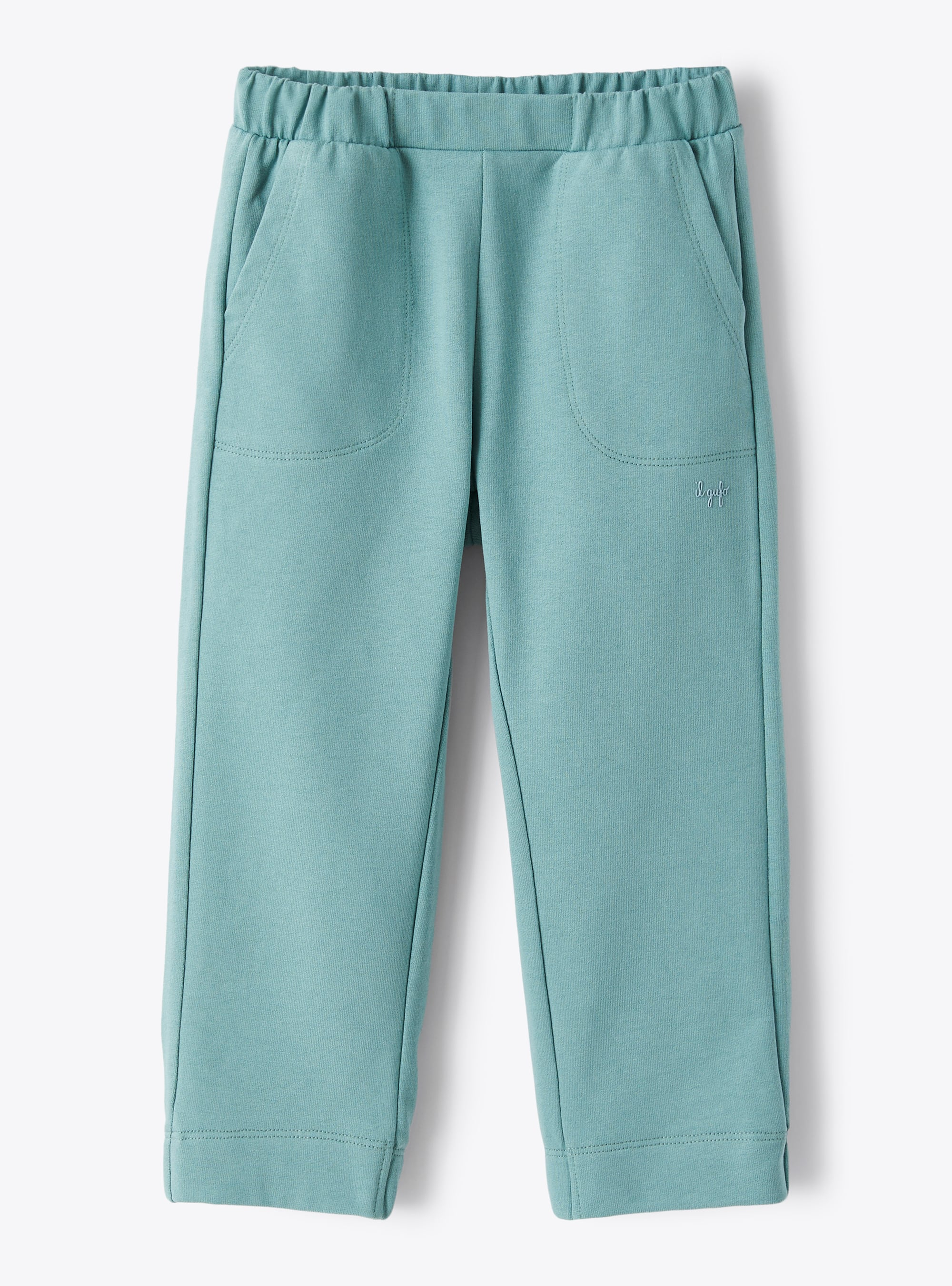 Pantalone in felpa di cotone verde - Pantaloni - Il Gufo