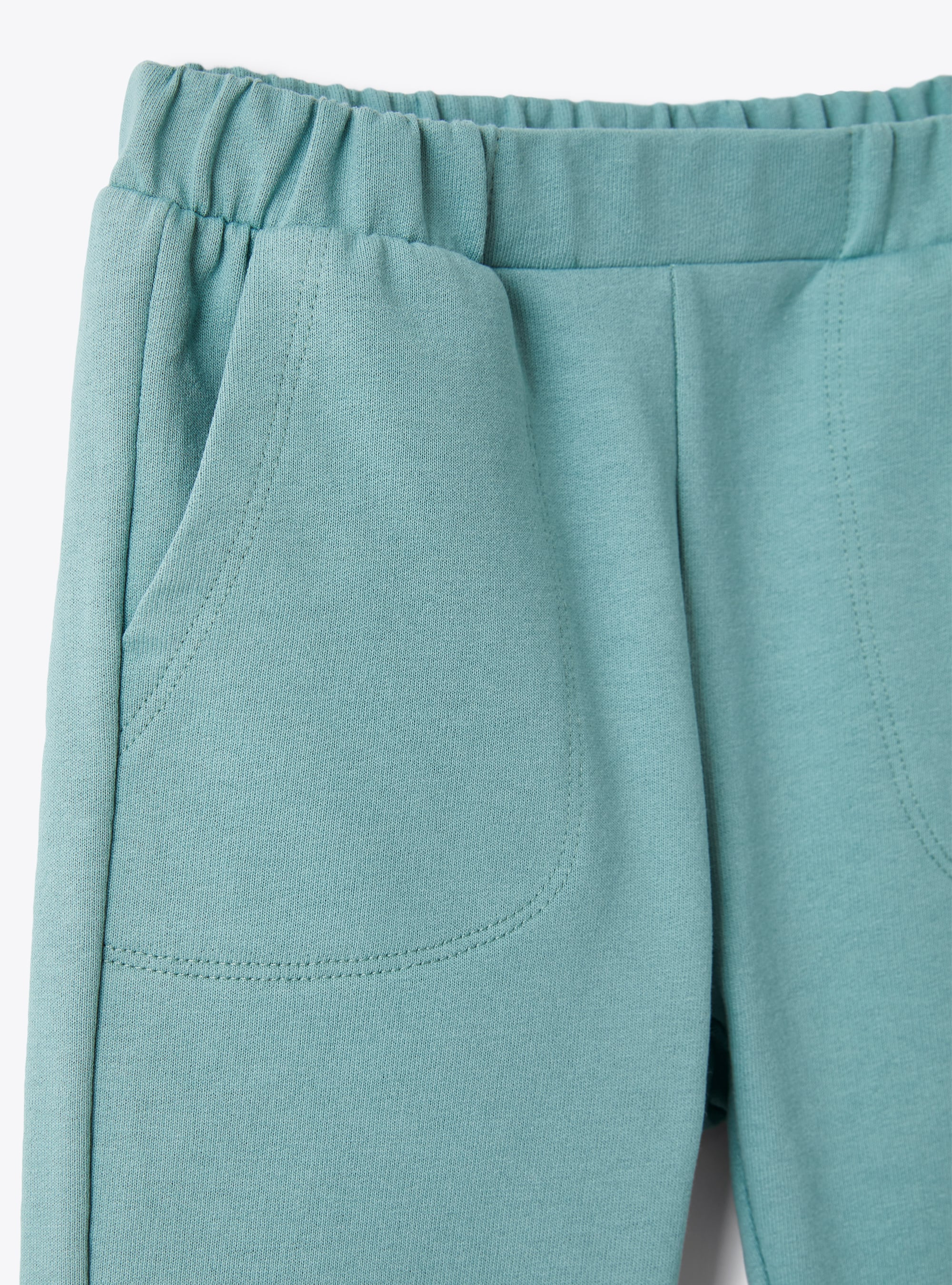 Trousers in green cotton fleece - Green | Il Gufo