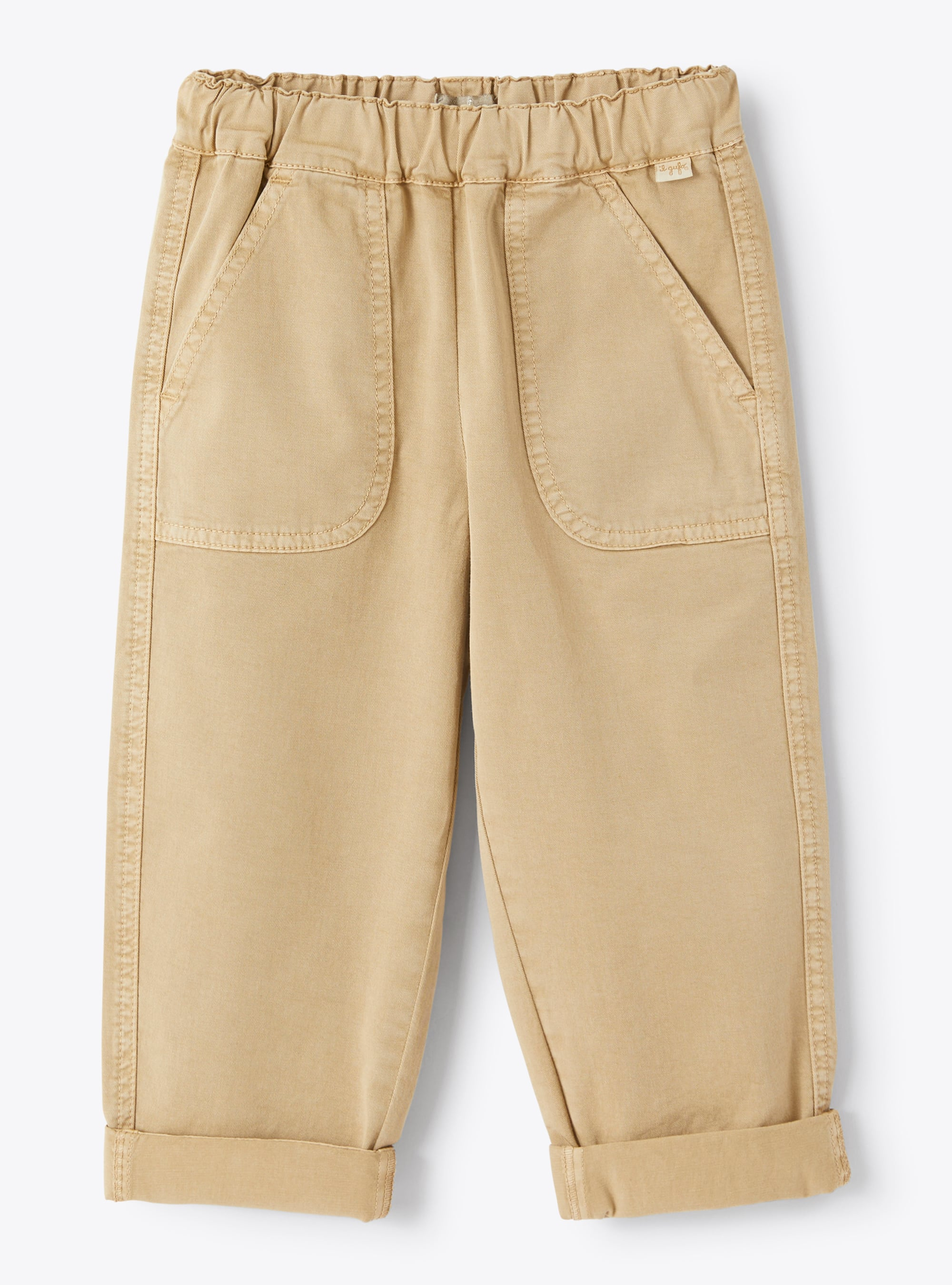 Baggy trousers in beige gabardine - Trousers - Il Gufo