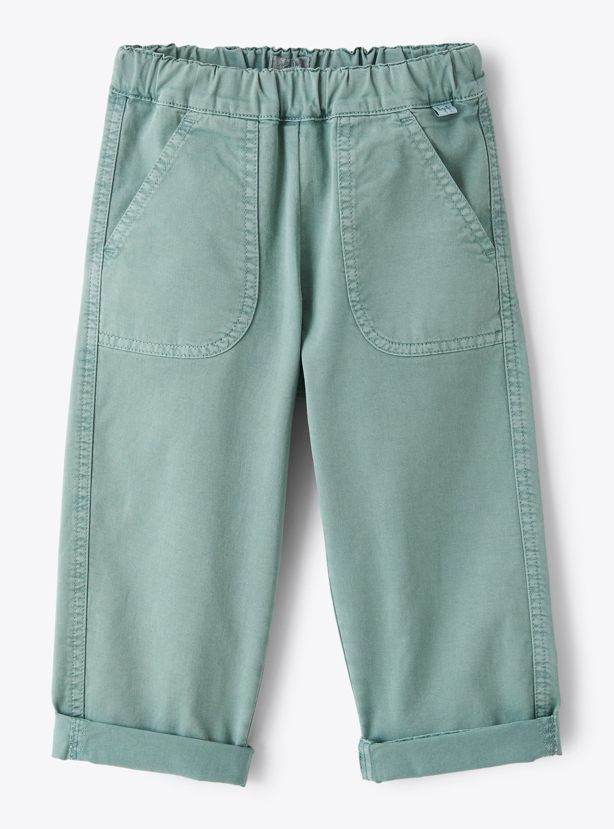 Baggy trousers in green gabardine - Trousers - Il Gufo