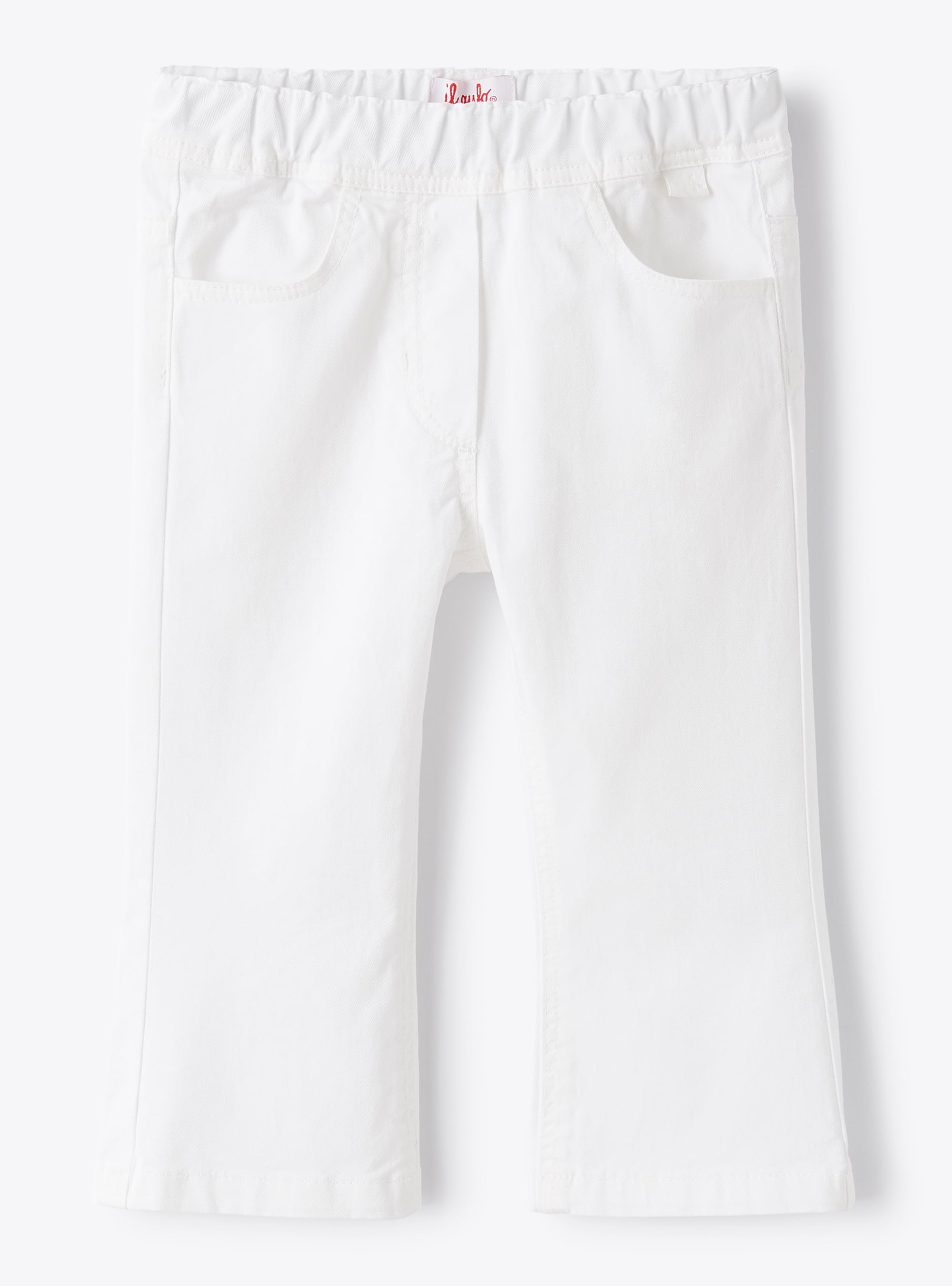 Cropped trousers in white gabardine - White | Il Gufo