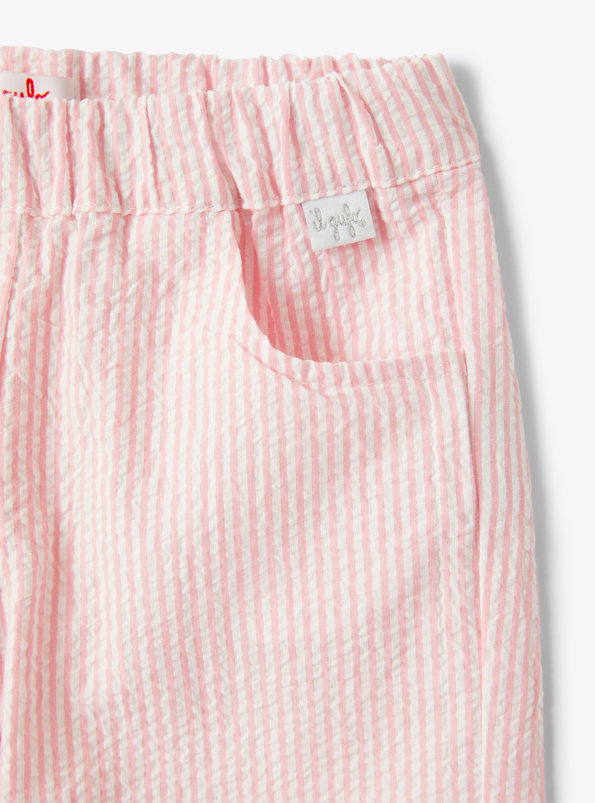 Trousers in pink seersucker - Pink | Il Gufo