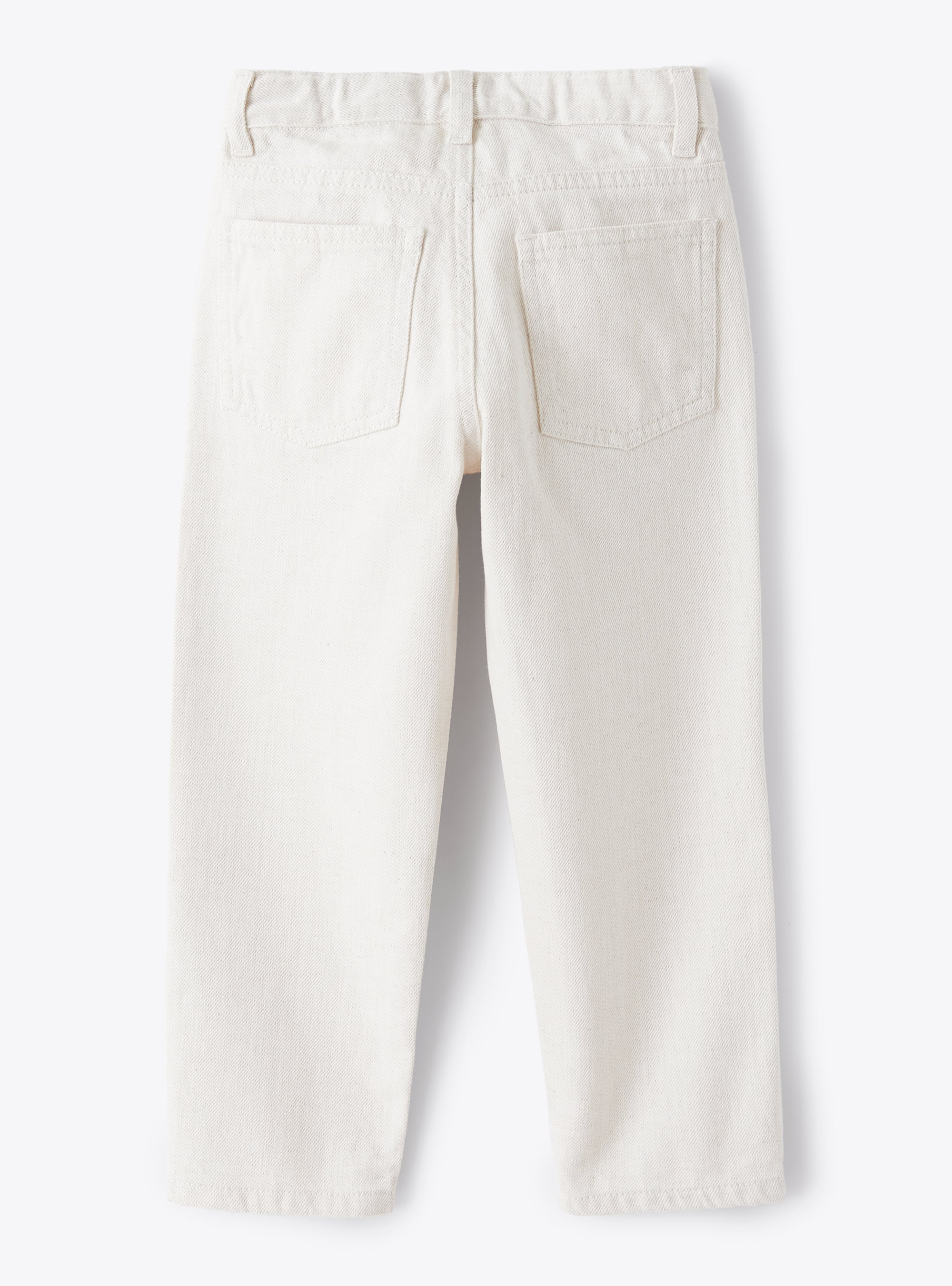 Trousers in white cotton-and-linen bull denim - Beige | Il Gufo