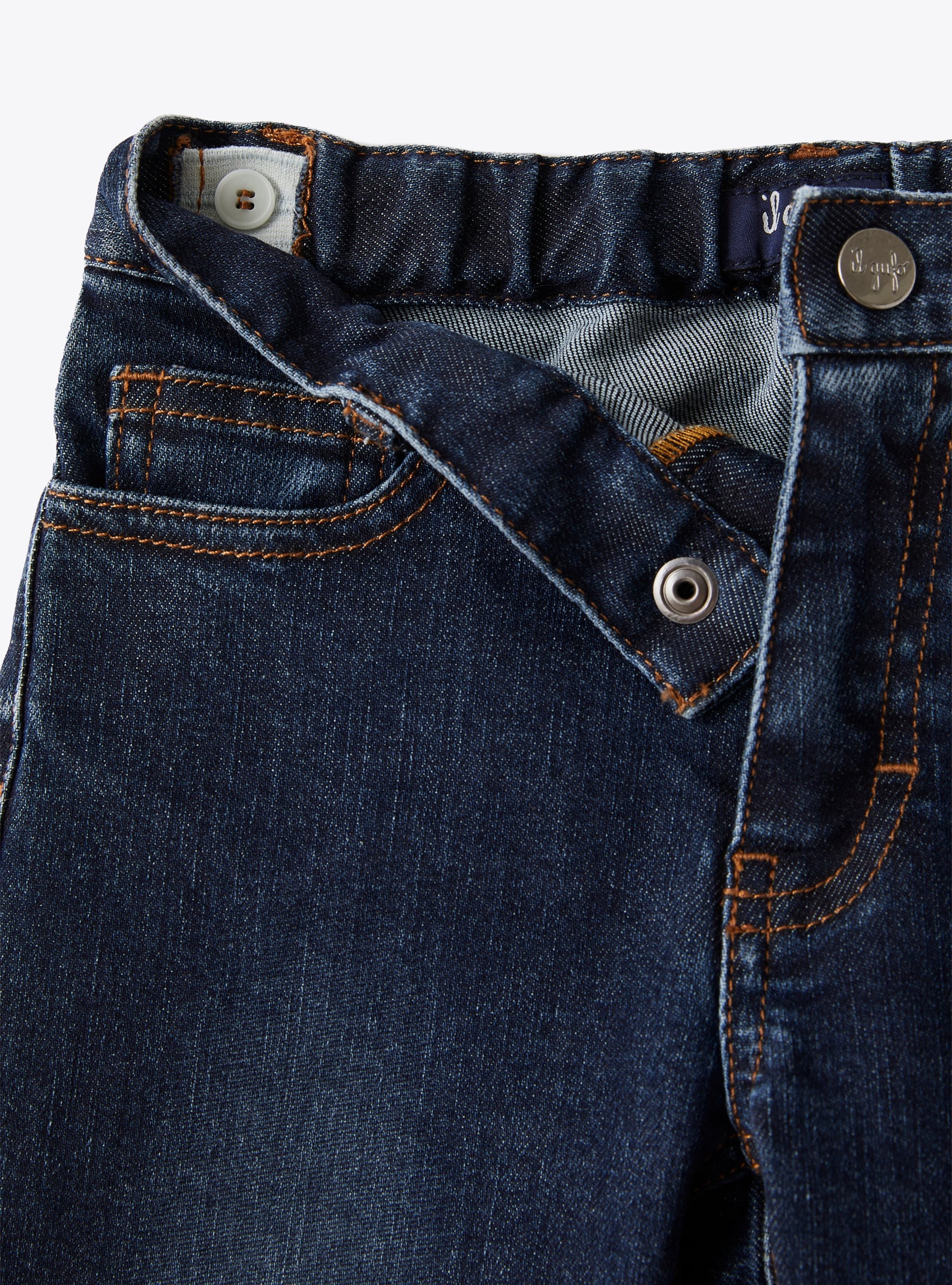 Jeans in stretch blue denim - Blue | Il Gufo