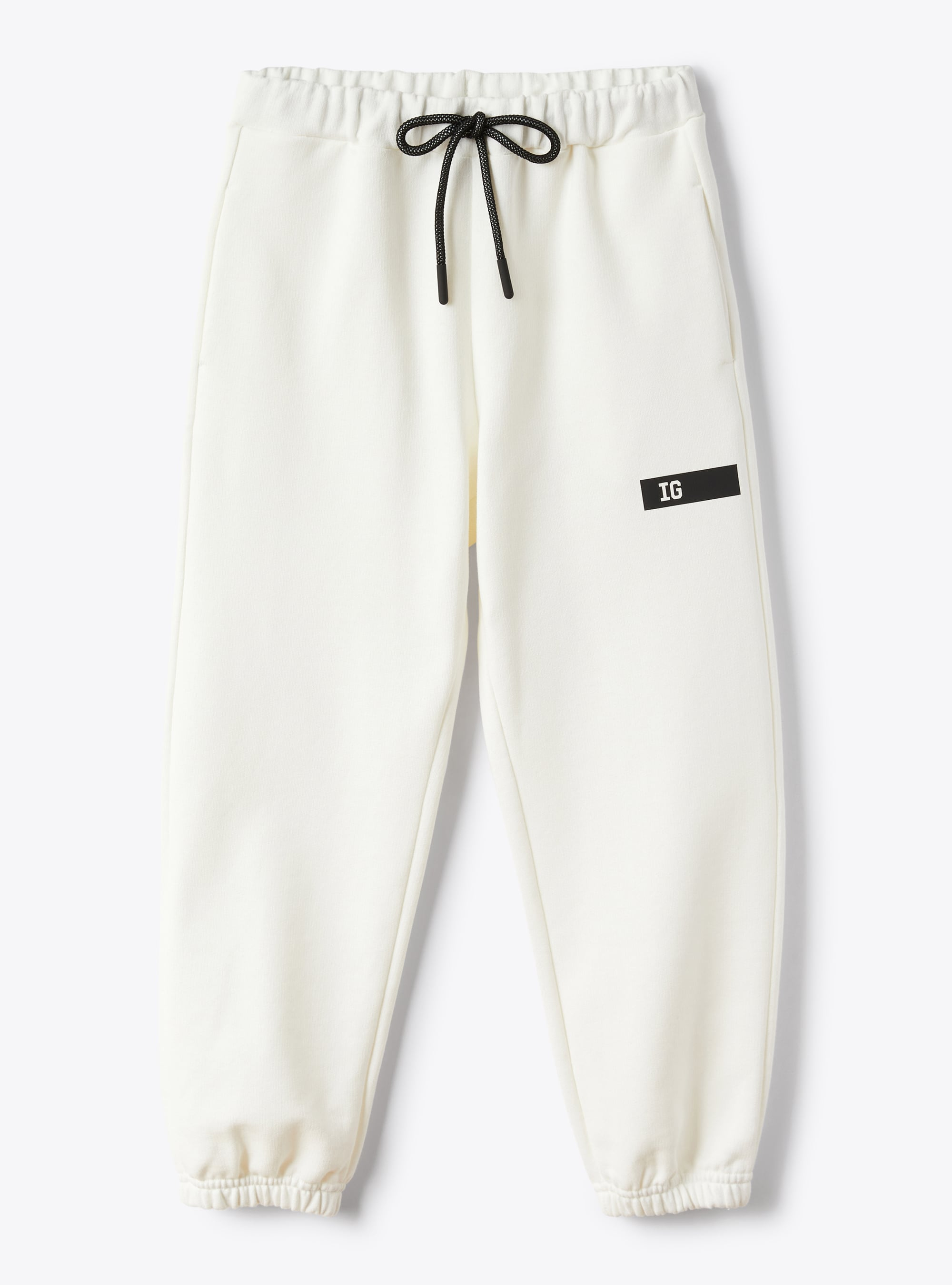 Joggers in felpa di cotone bianco - Pantaloni - Il Gufo