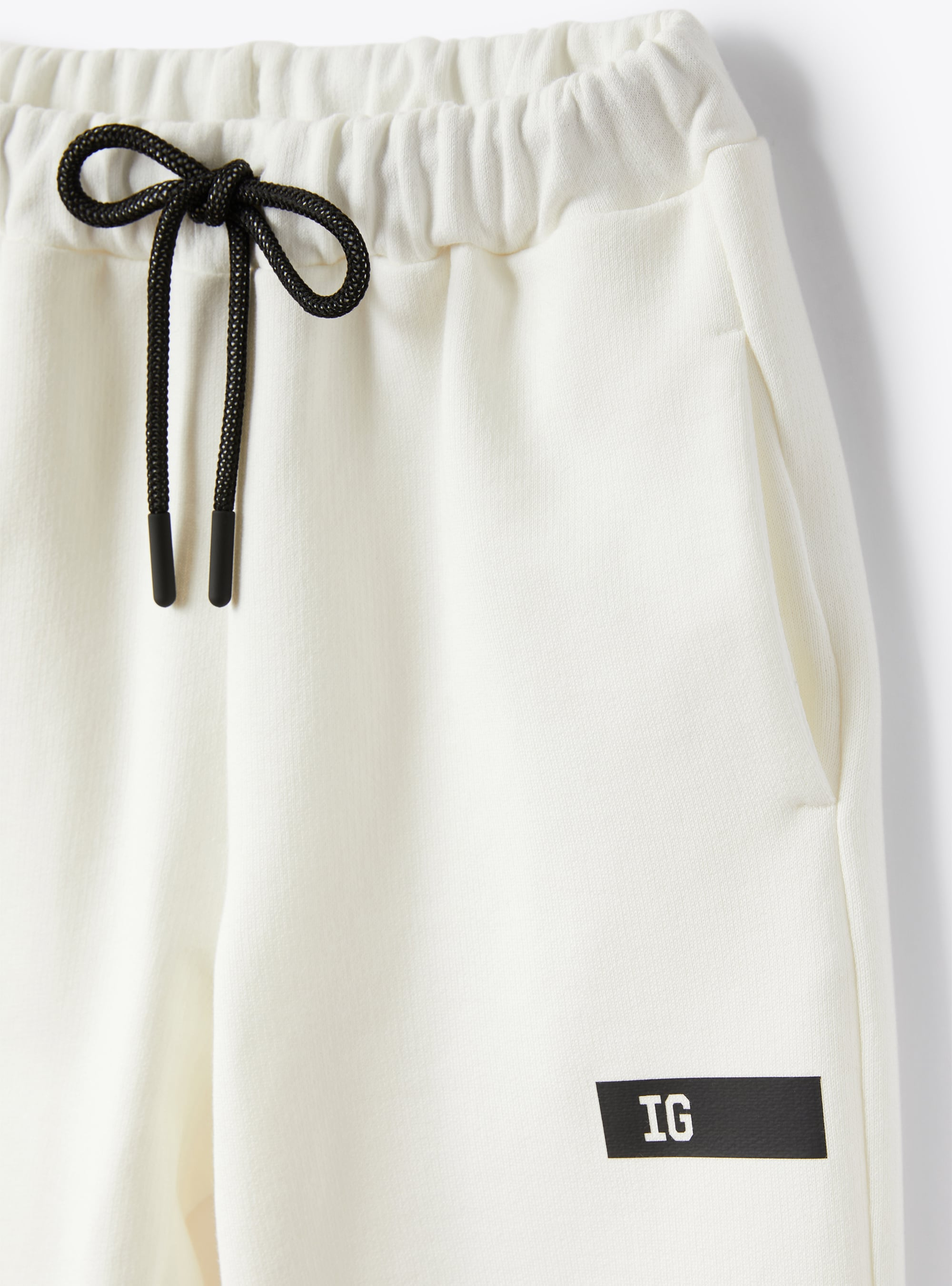 Joggers in white cotton fleece - White | Il Gufo