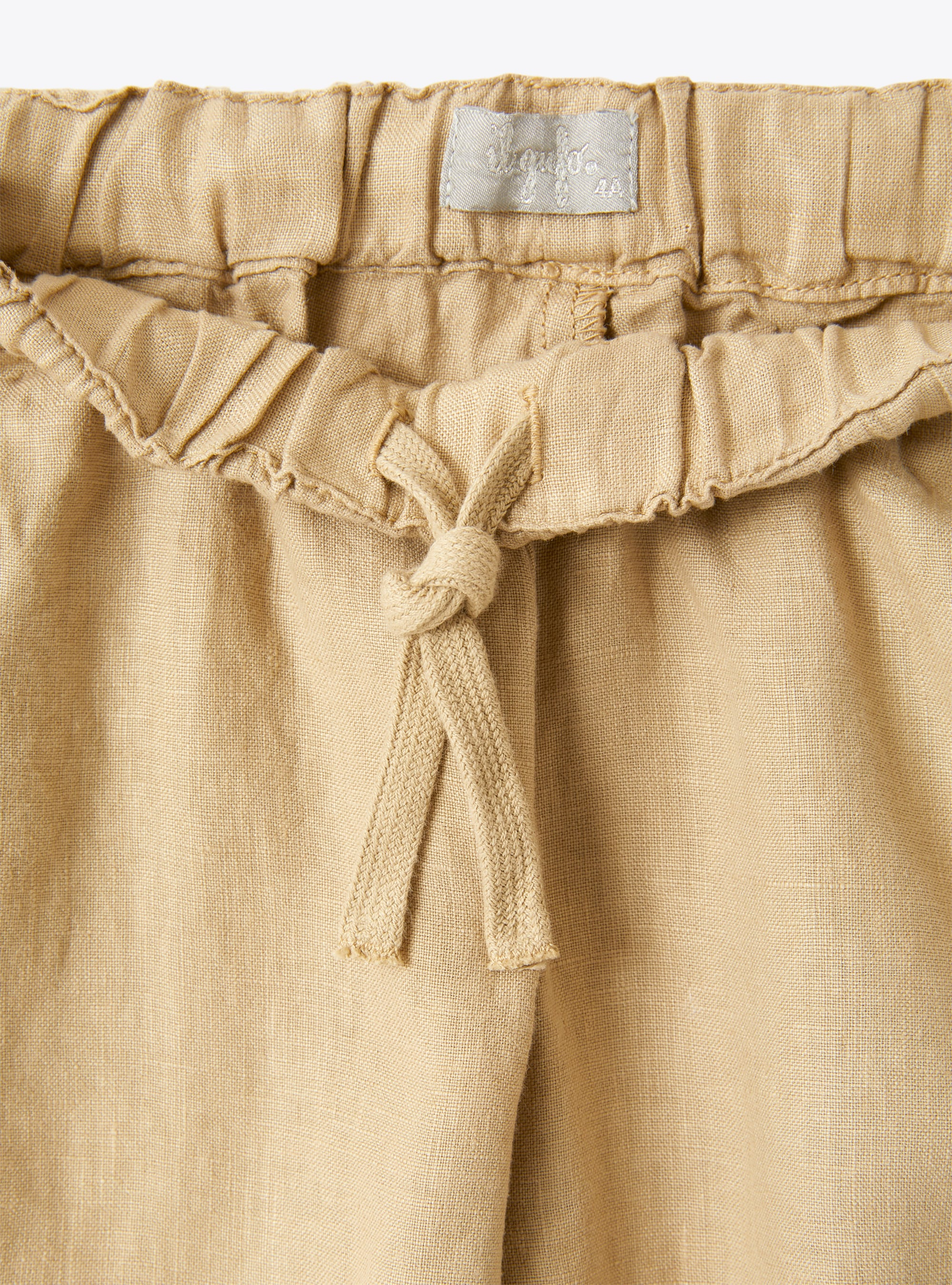Pantalon avec cordon en lin beige - Beige | Il Gufo