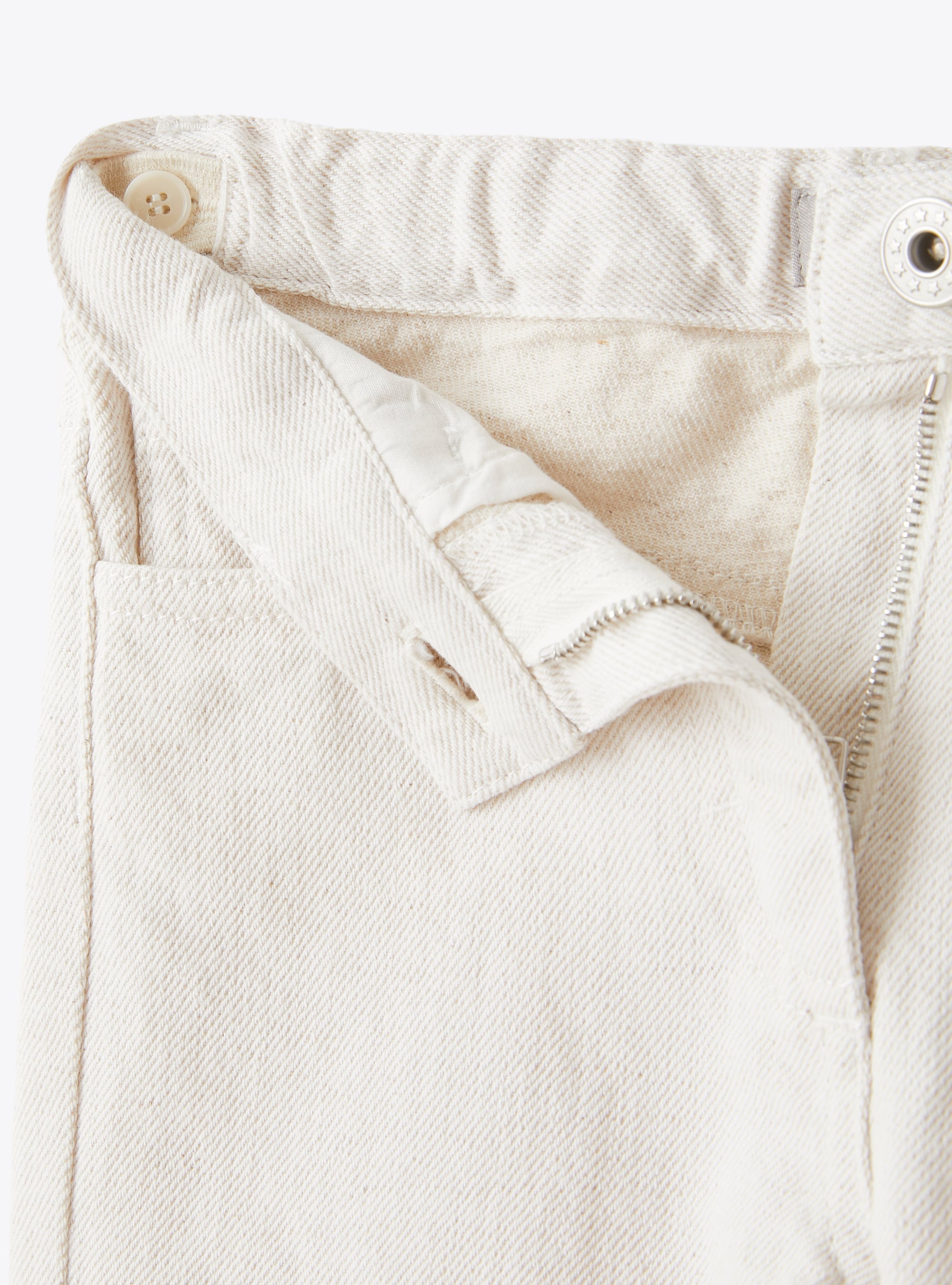 Trousers in cotton-linen bull denim - Beige | Il Gufo