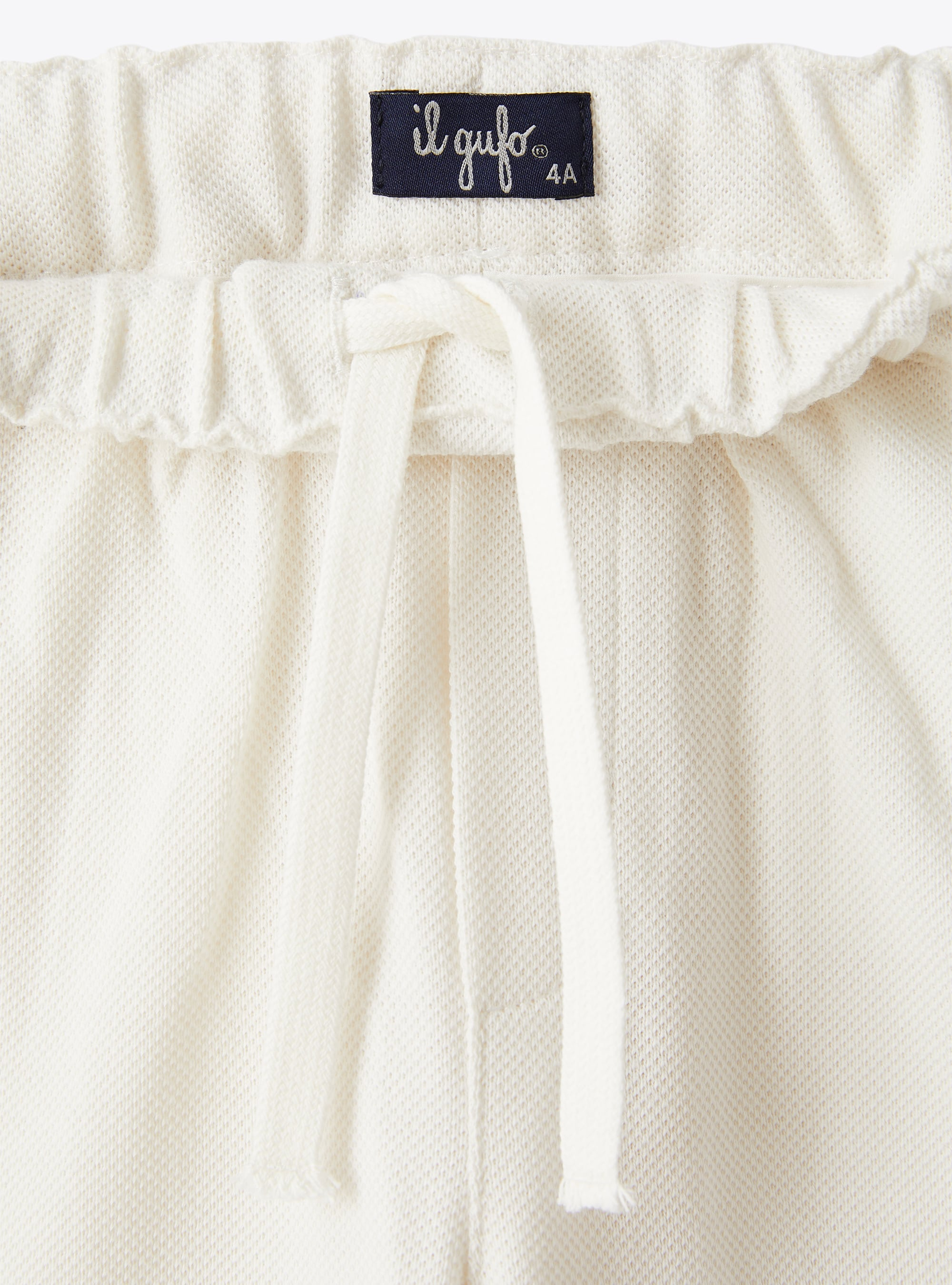 Trousers in white piqué - Beige | Il Gufo