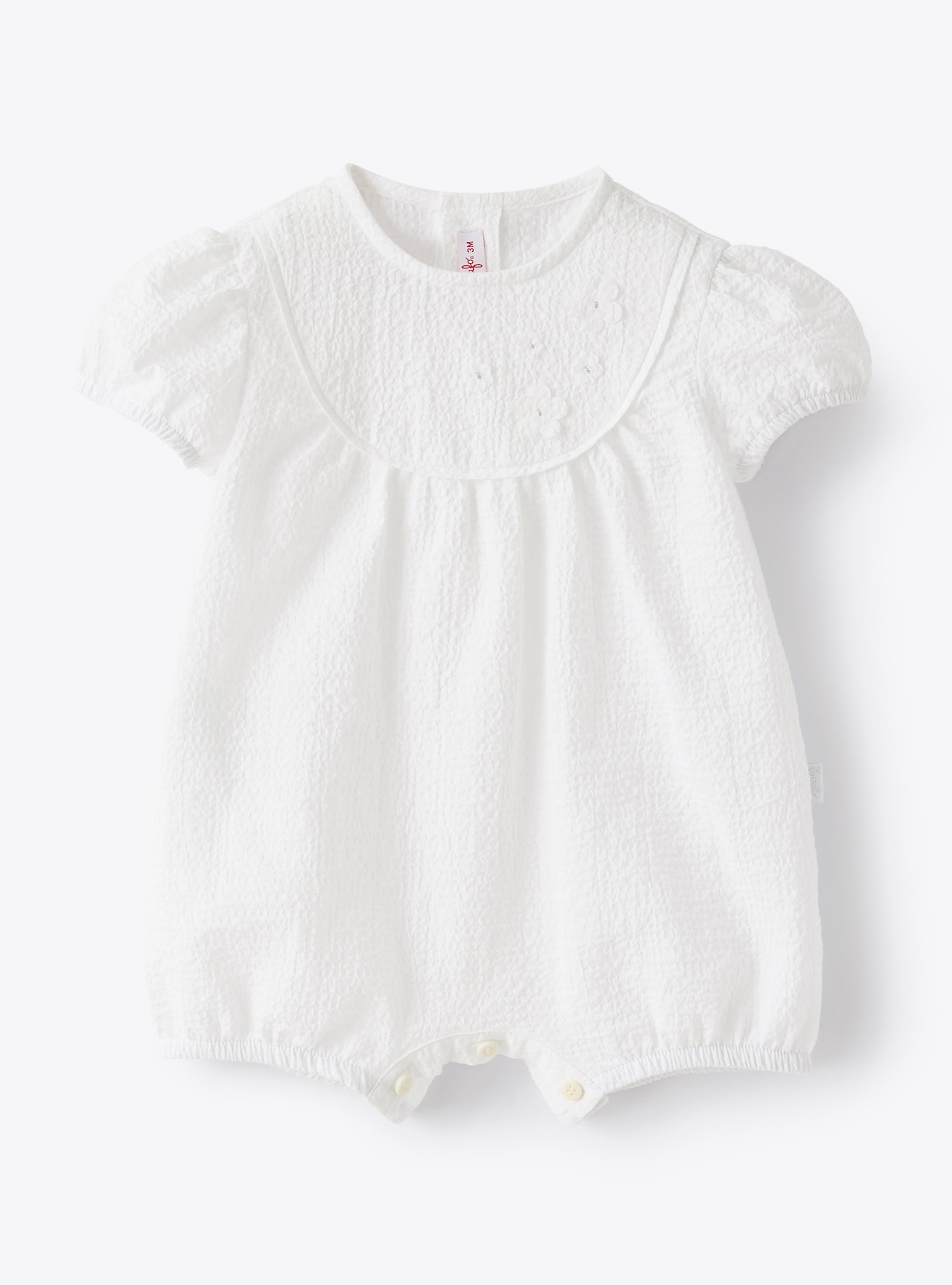 Romper suit in textured cotton - Trousers - Il Gufo