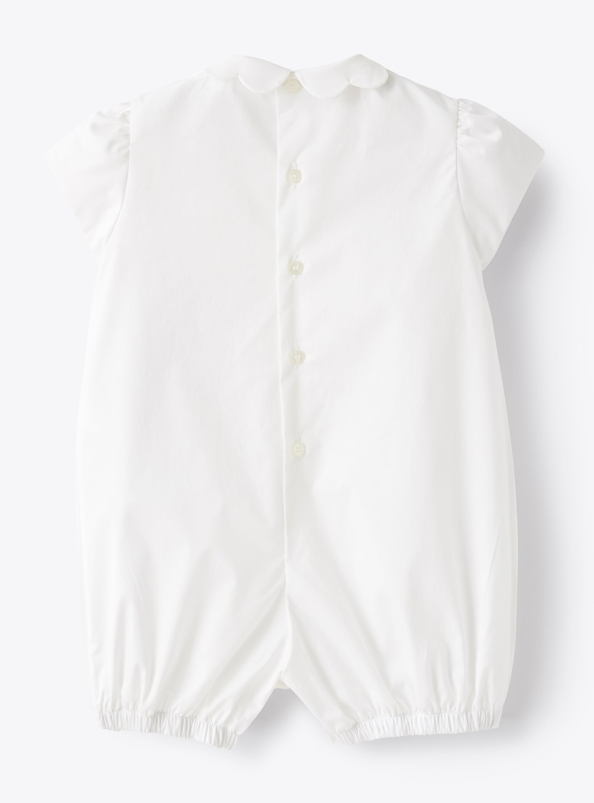 Romper suit with scalloped detailing - White | Il Gufo