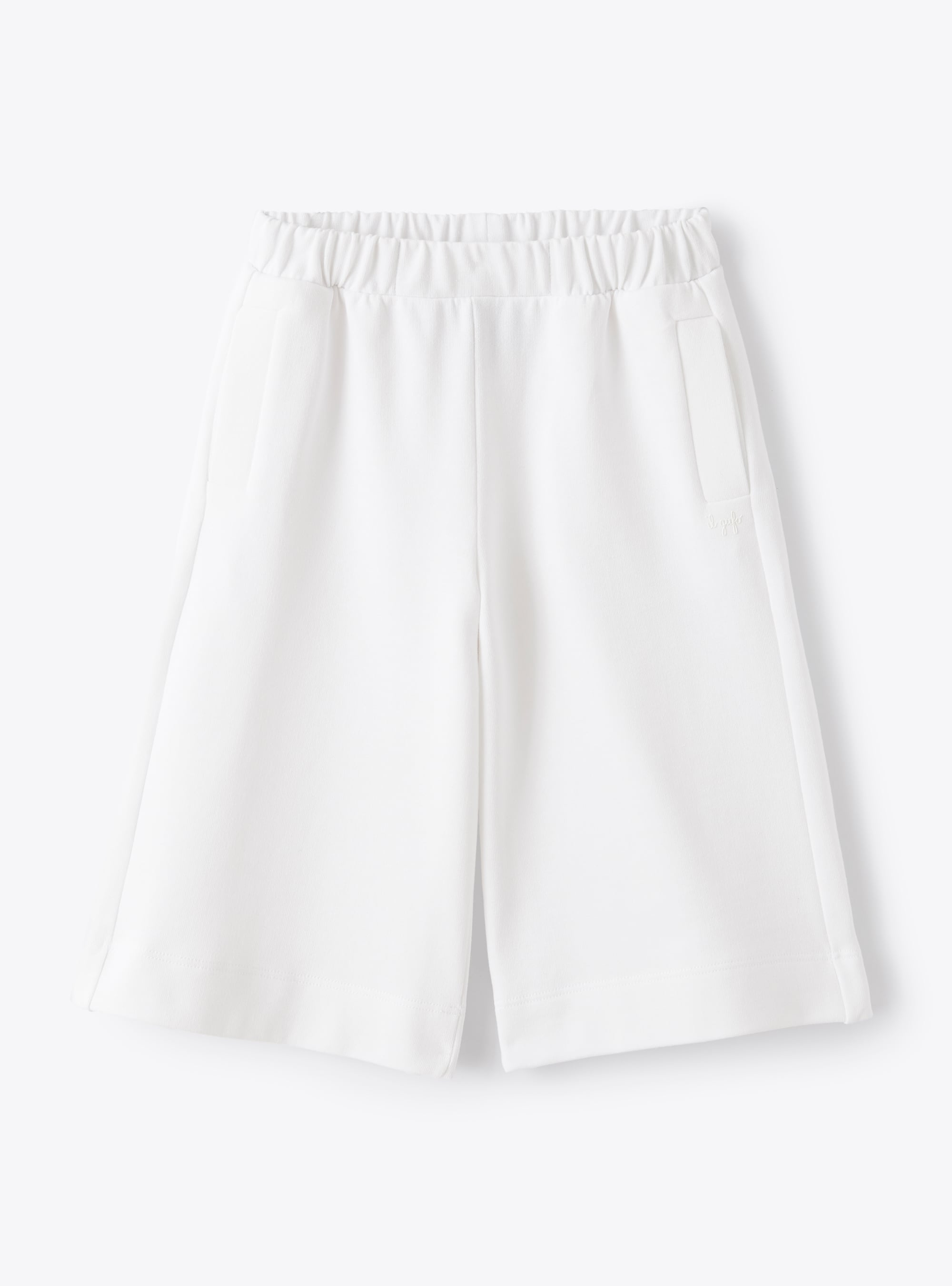 Pantalone in felpa di cotone bianco - Pantaloni - Il Gufo