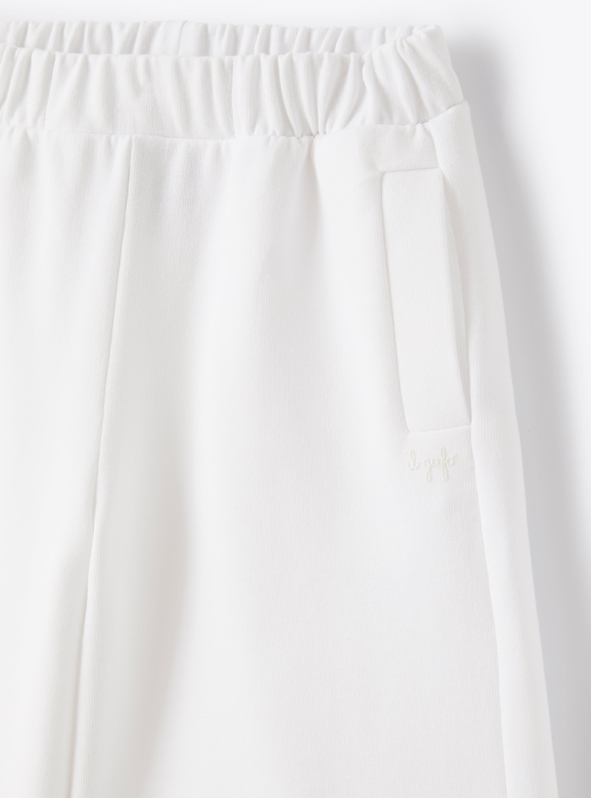 Trousers in white cotton fleece - White | Il Gufo