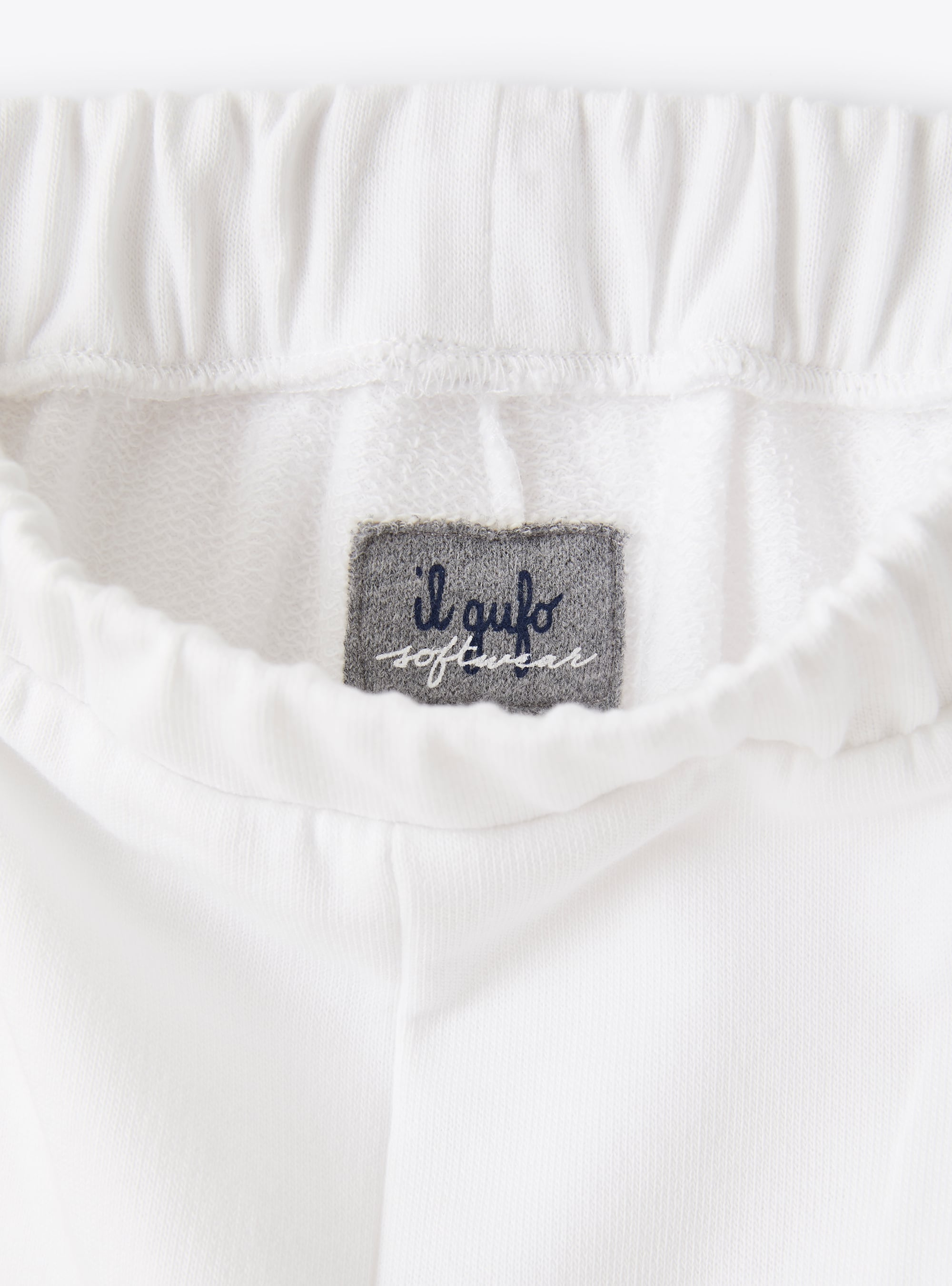 Trousers in white cotton fleece - White | Il Gufo