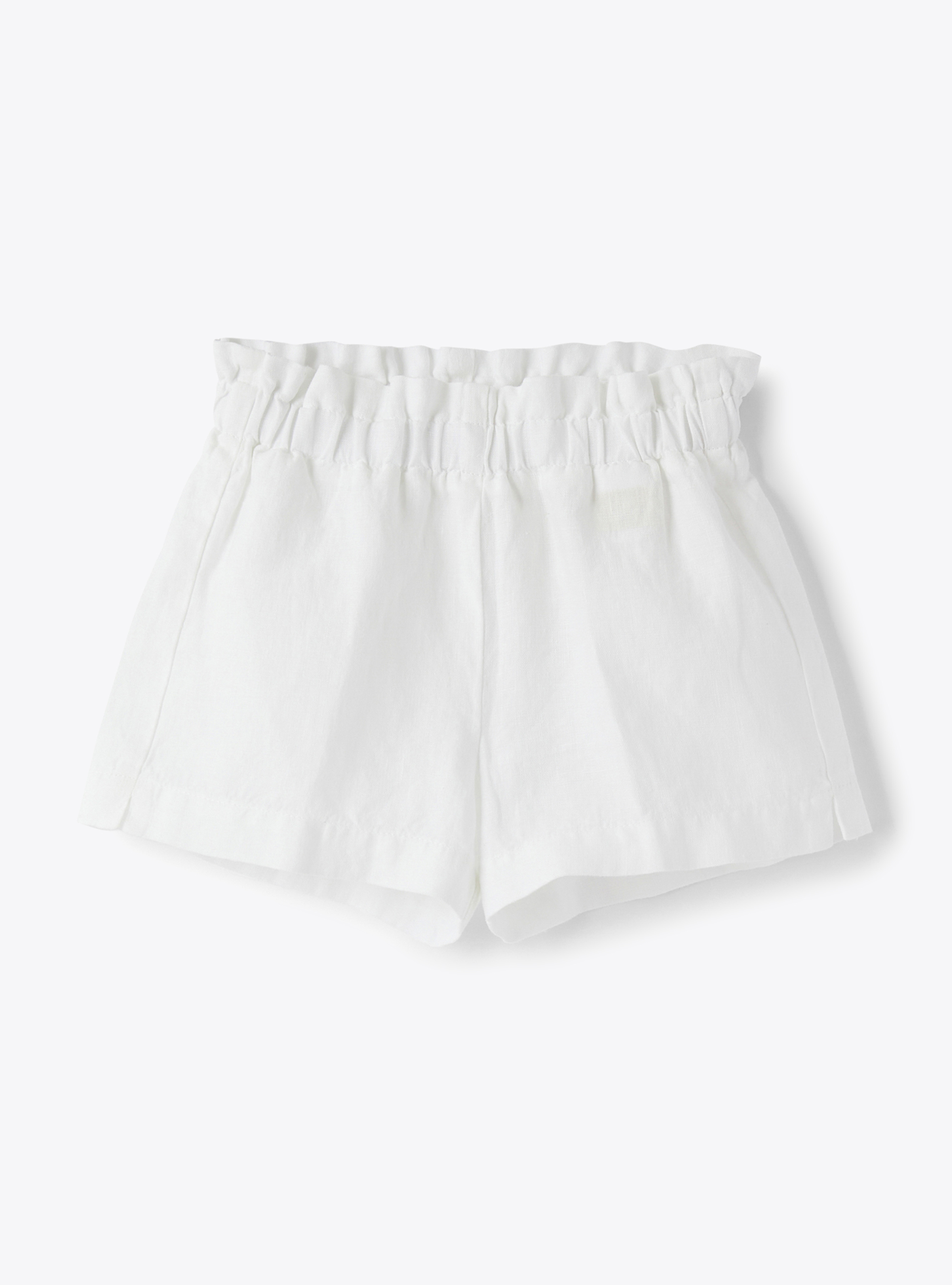 Shorts aus Leinen, weiß stückgefärbt - Hosen - Il Gufo