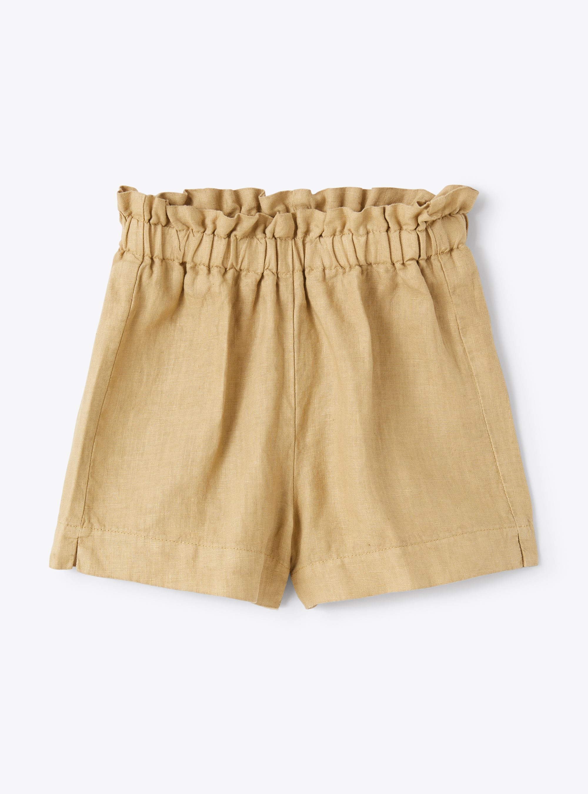 Shorts in beige garment-dyed linen - Beige | Il Gufo