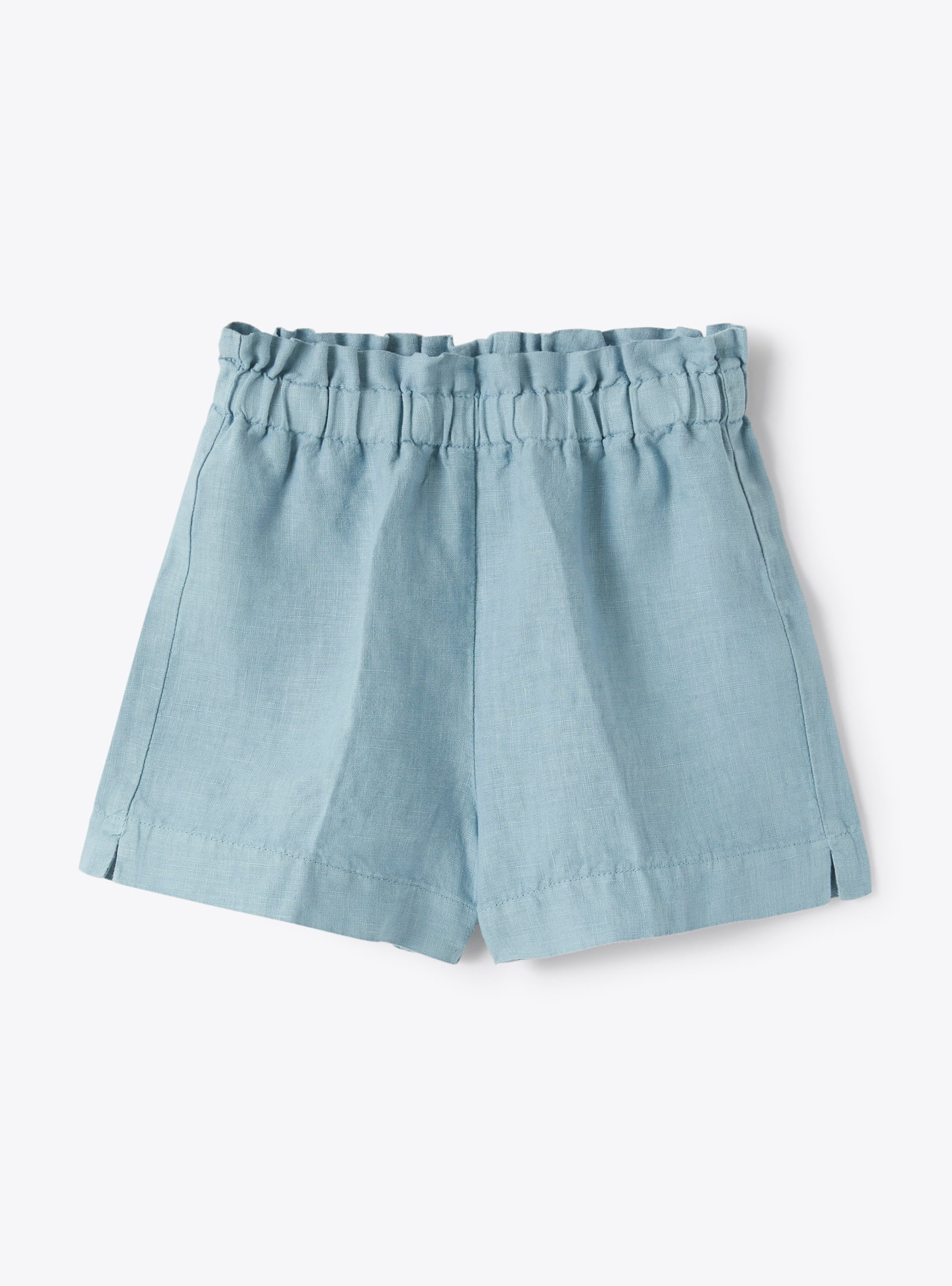 Shorts in grey garment-dyed linen - Trousers - Il Gufo
