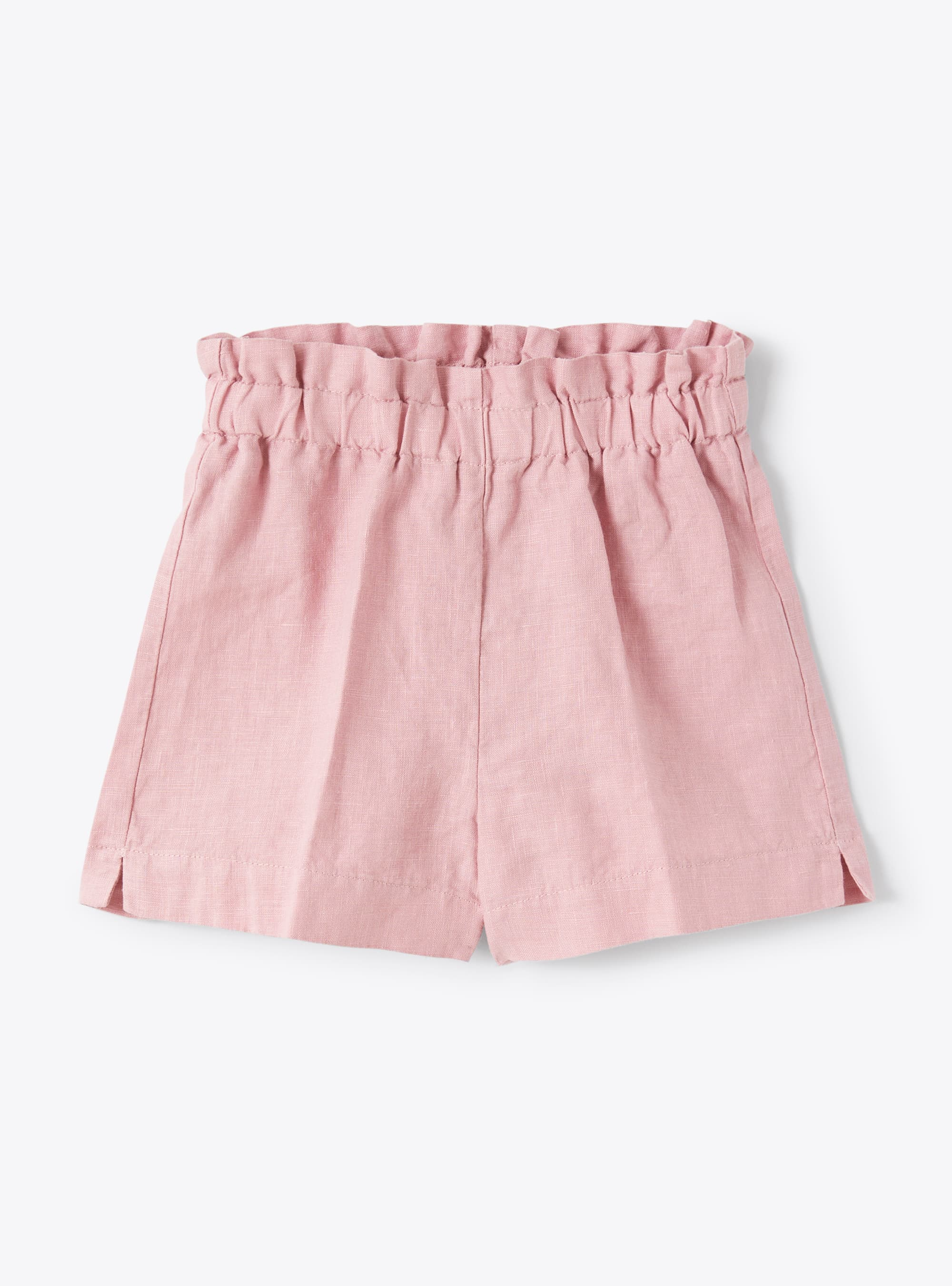 Short en lin teint en pièce rose - Pantalons - Il Gufo