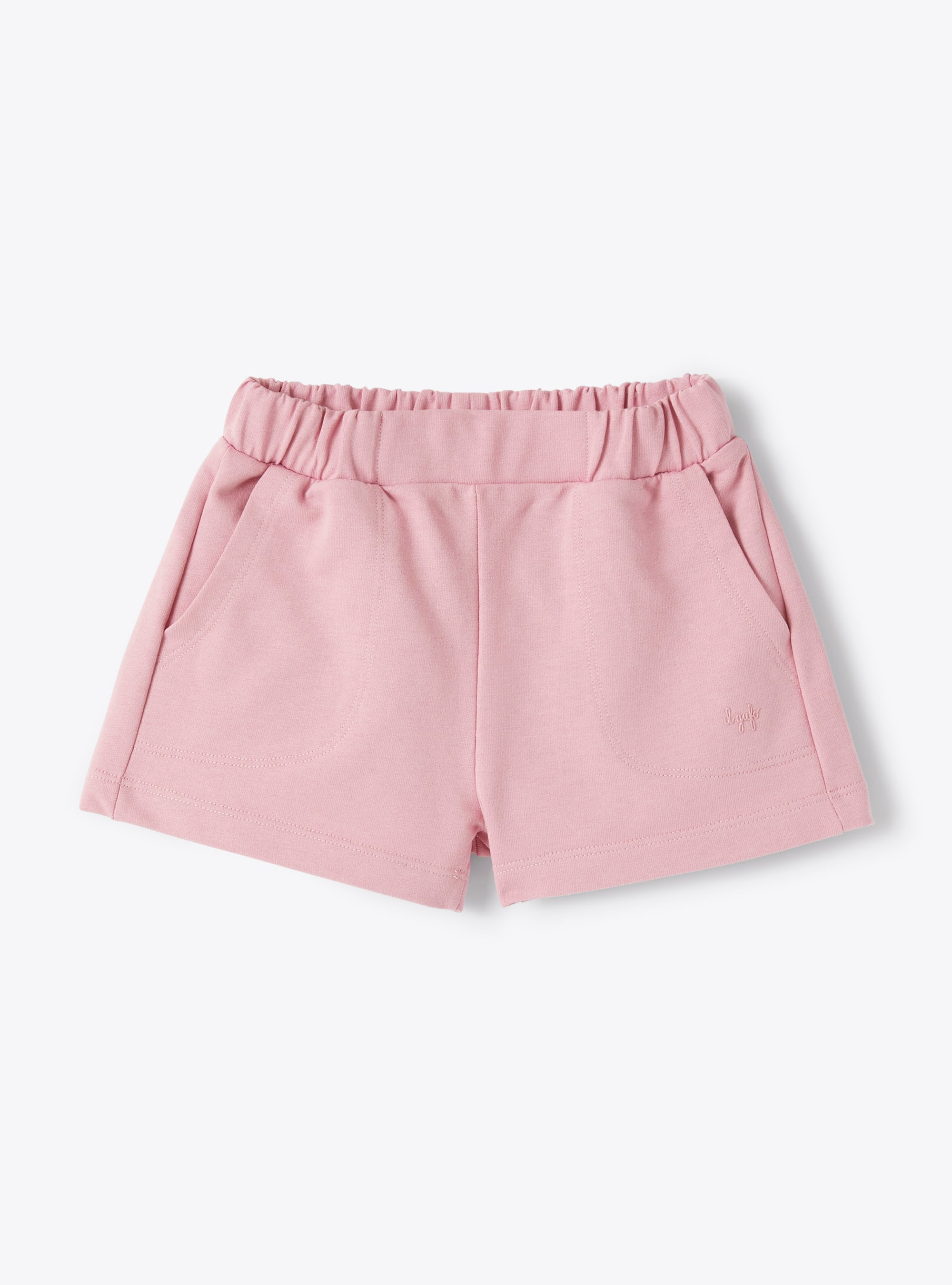 Shorts in pink cotton fleece - Trousers - Il Gufo