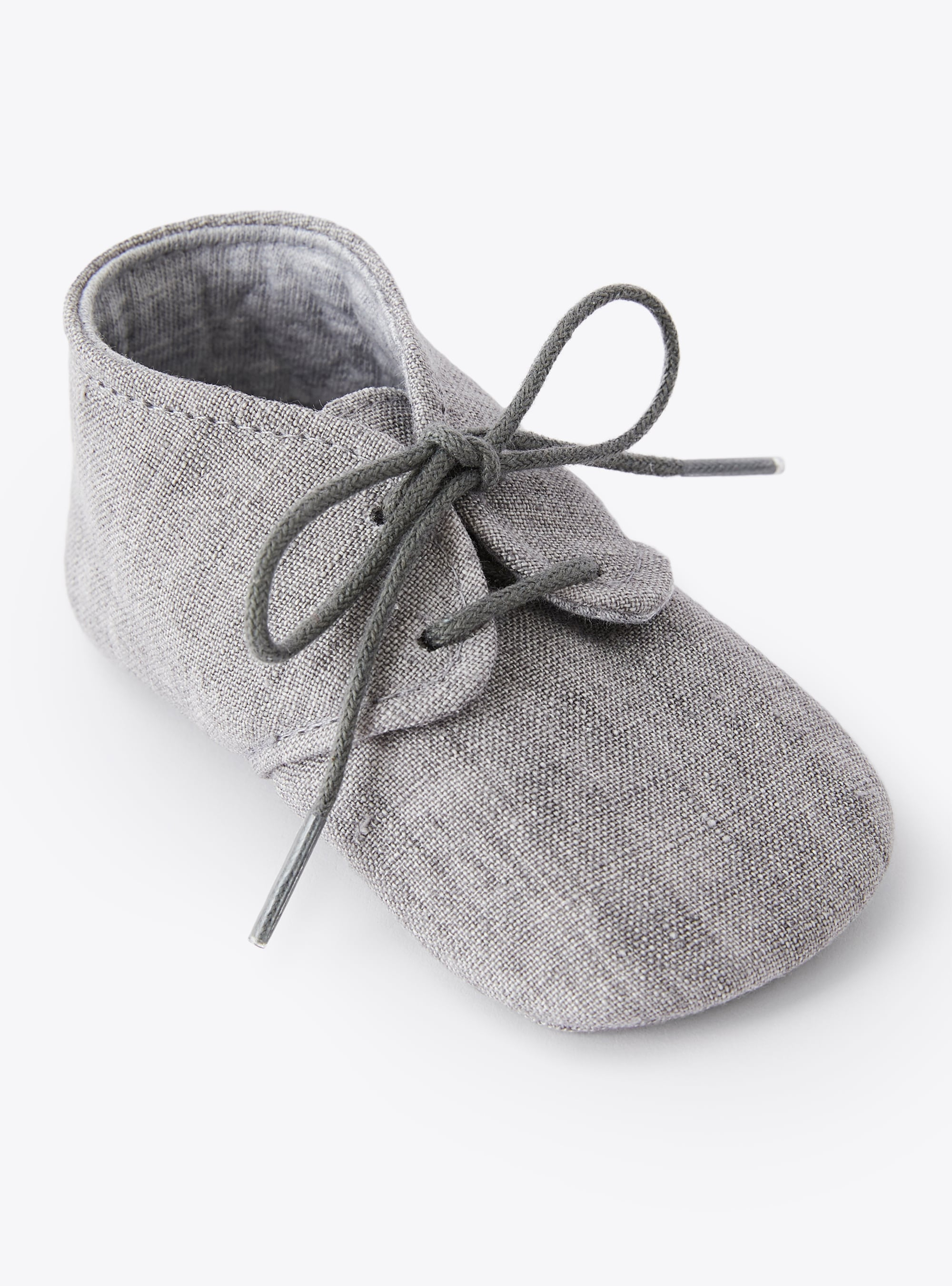 Scarpine neonato in lino - Grey | Il Gufo