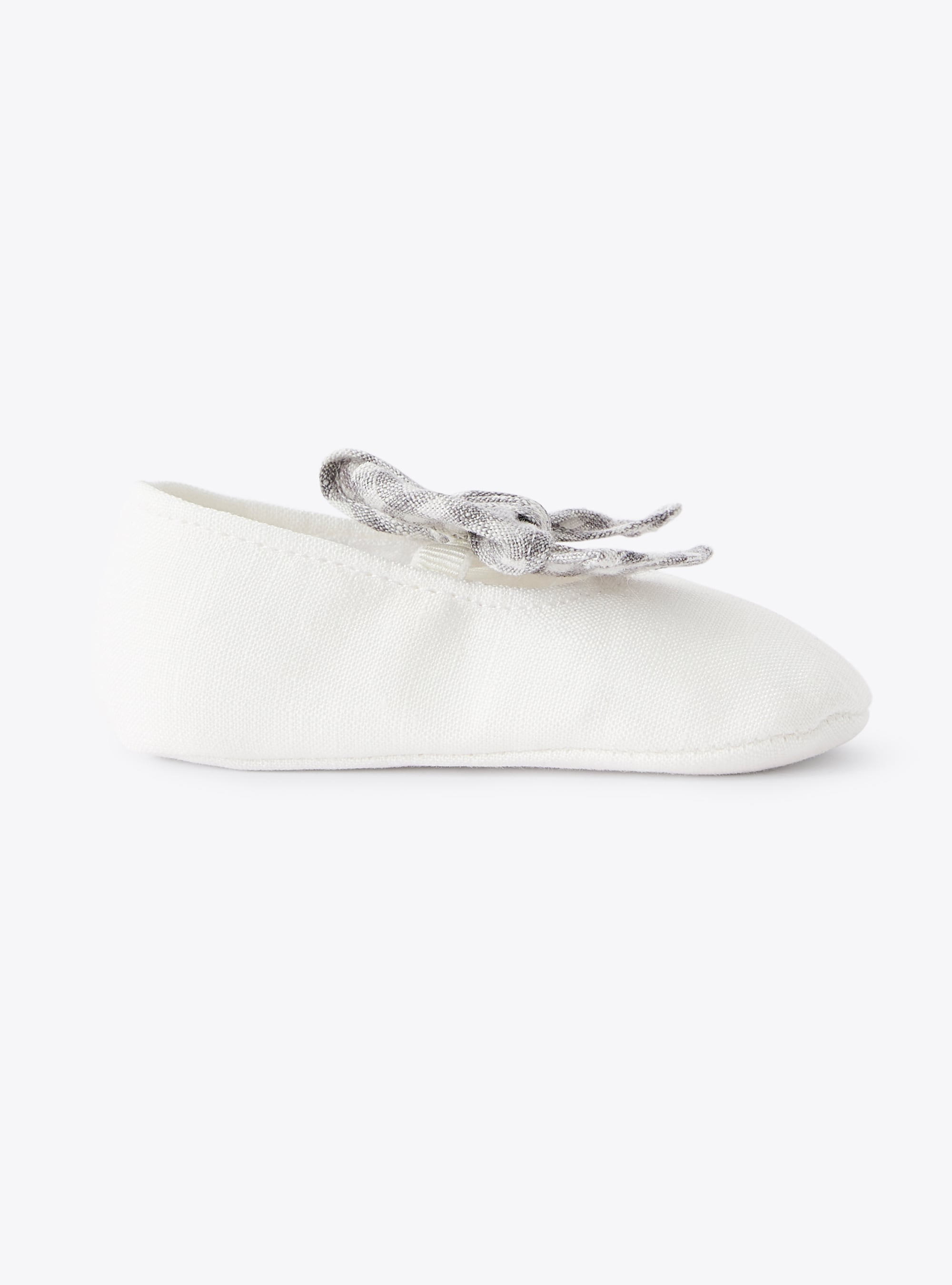 chaussure en lin avec nœud - Blanc | Il Gufo