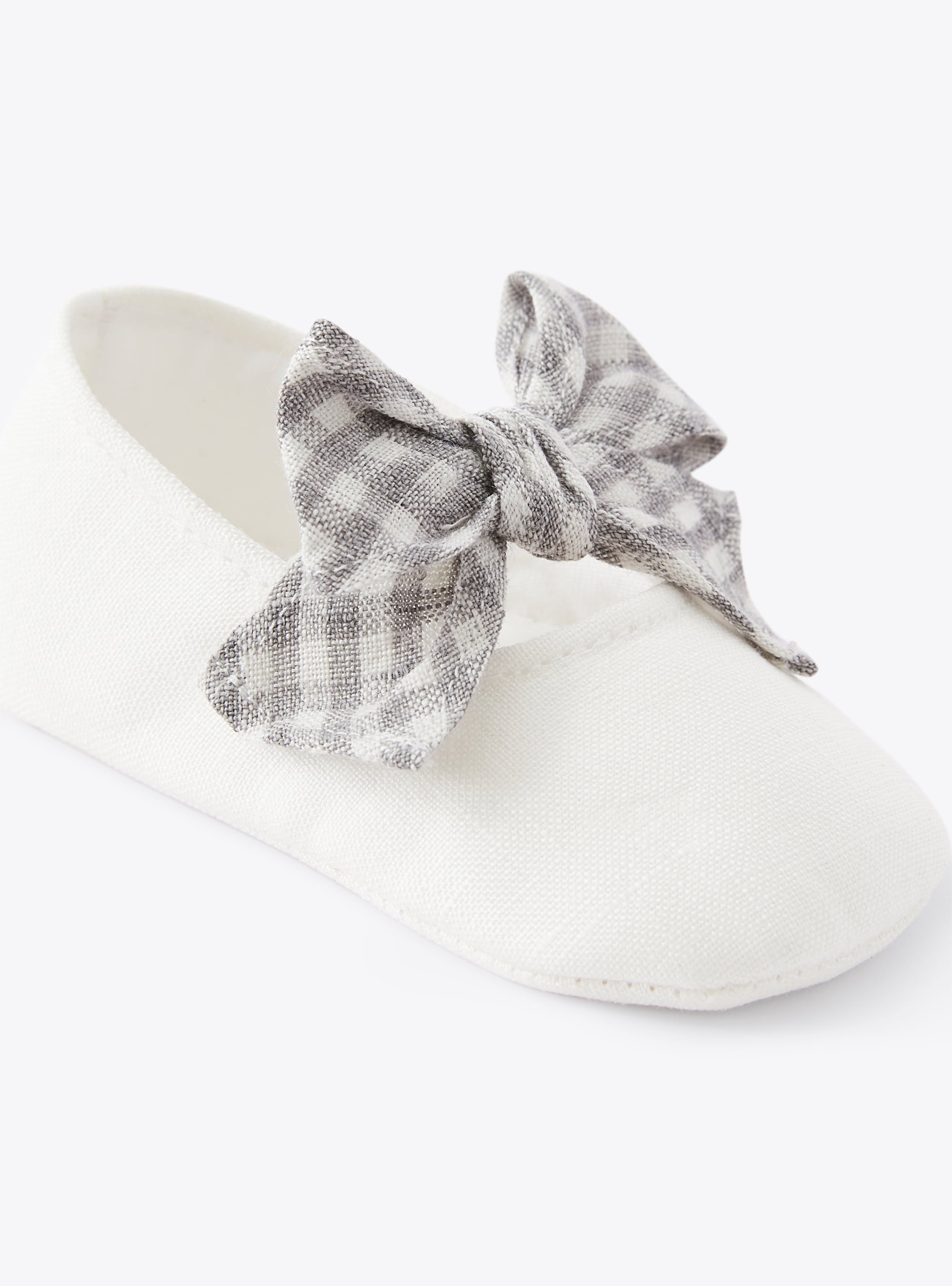 linen shoes with bow - White | Il Gufo