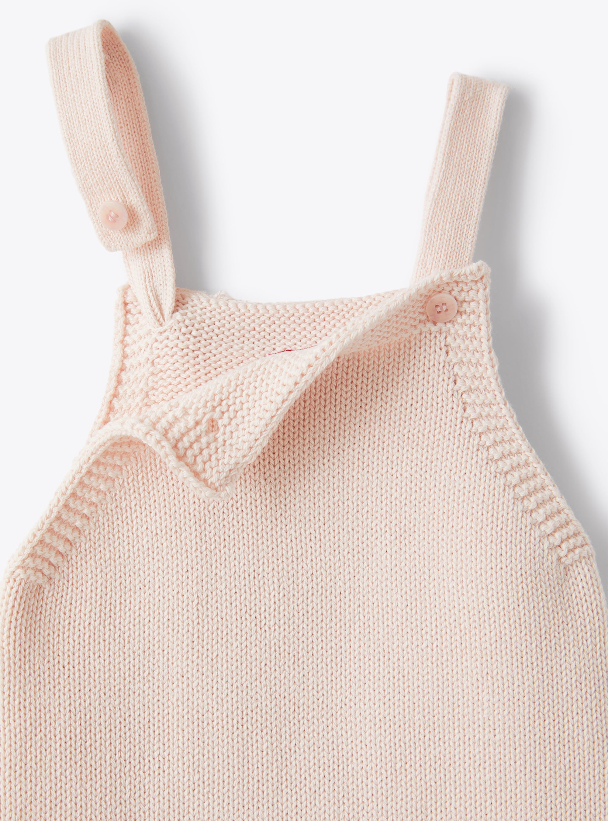 Tricot-knit dungarees in organic cotton - Pink | Il Gufo