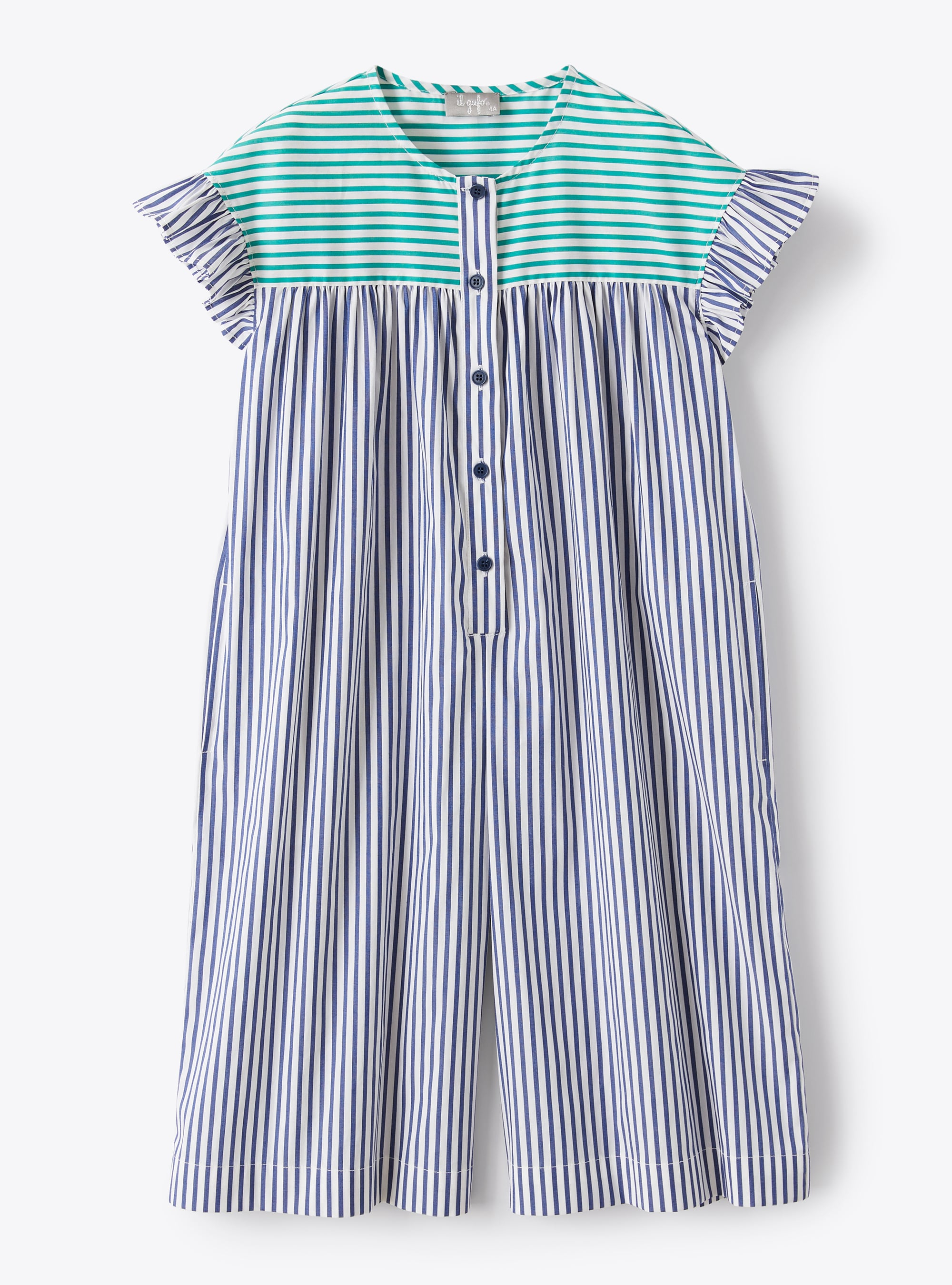 Dungarees in striped stretch cotton - Trousers - Il Gufo