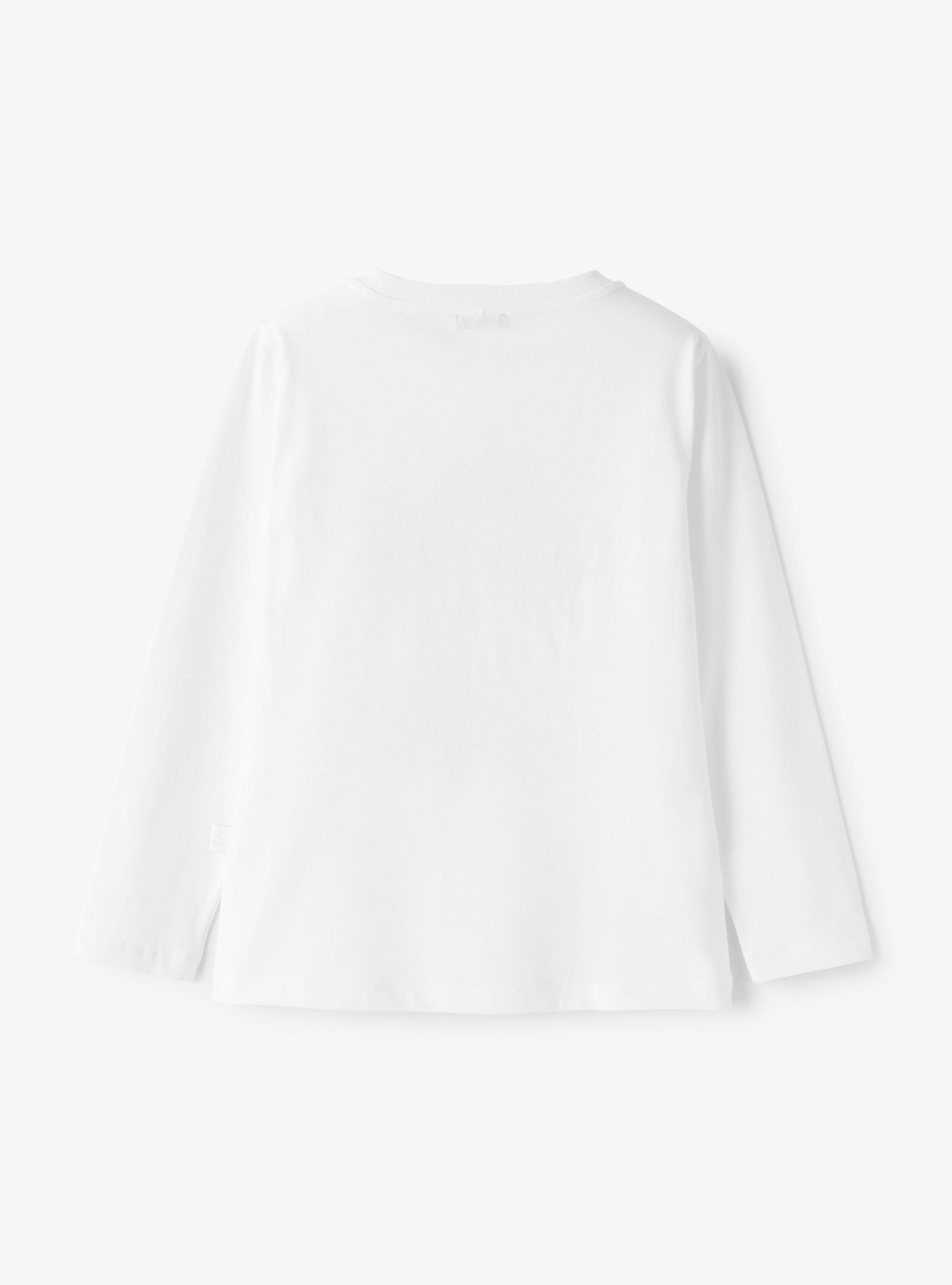 Langärmliges T-Shirt mit Mädchen-Aufdruck - Weiss | Il Gufo