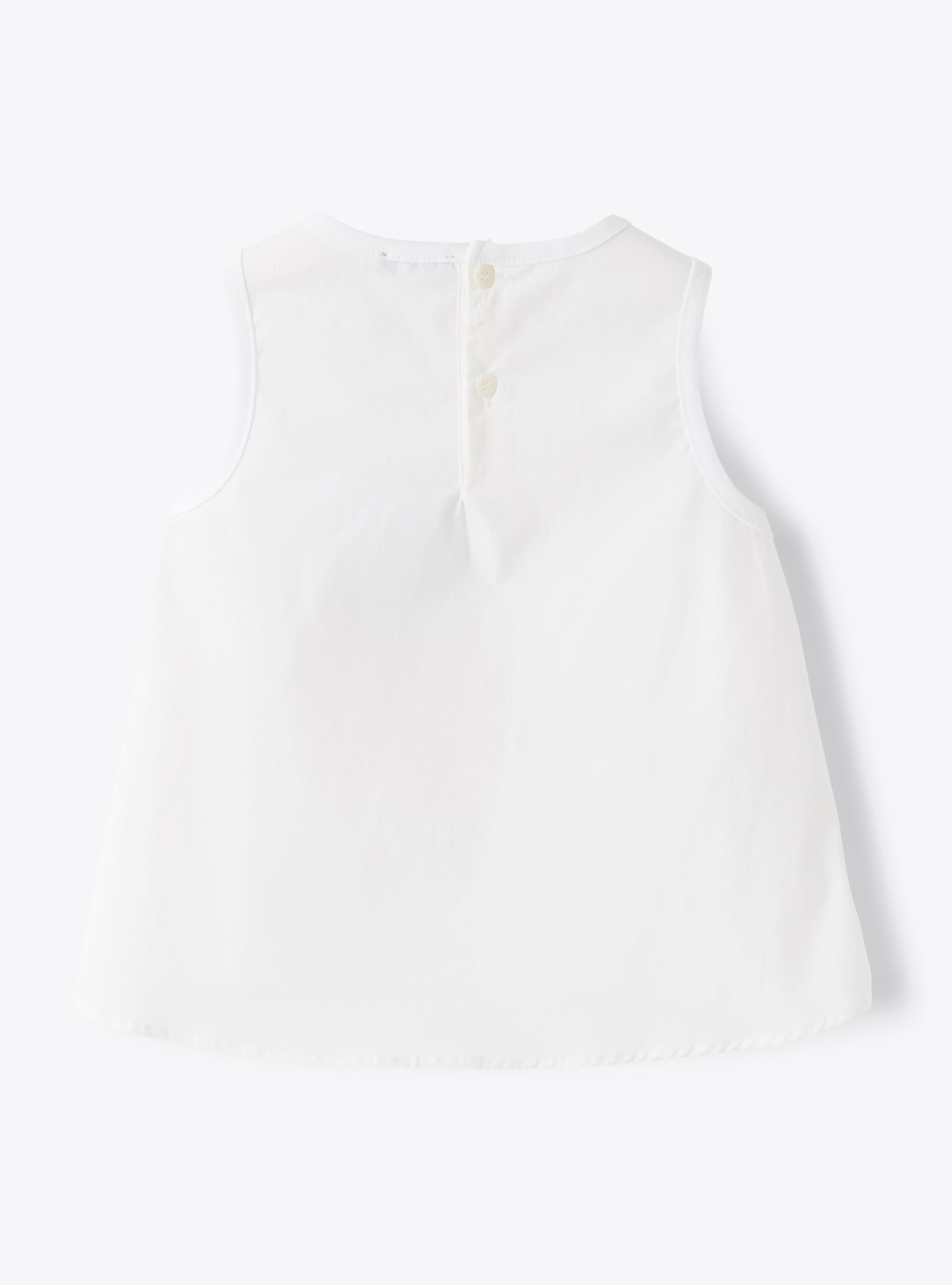 Sateen tank top with butterfly print - White | Il Gufo