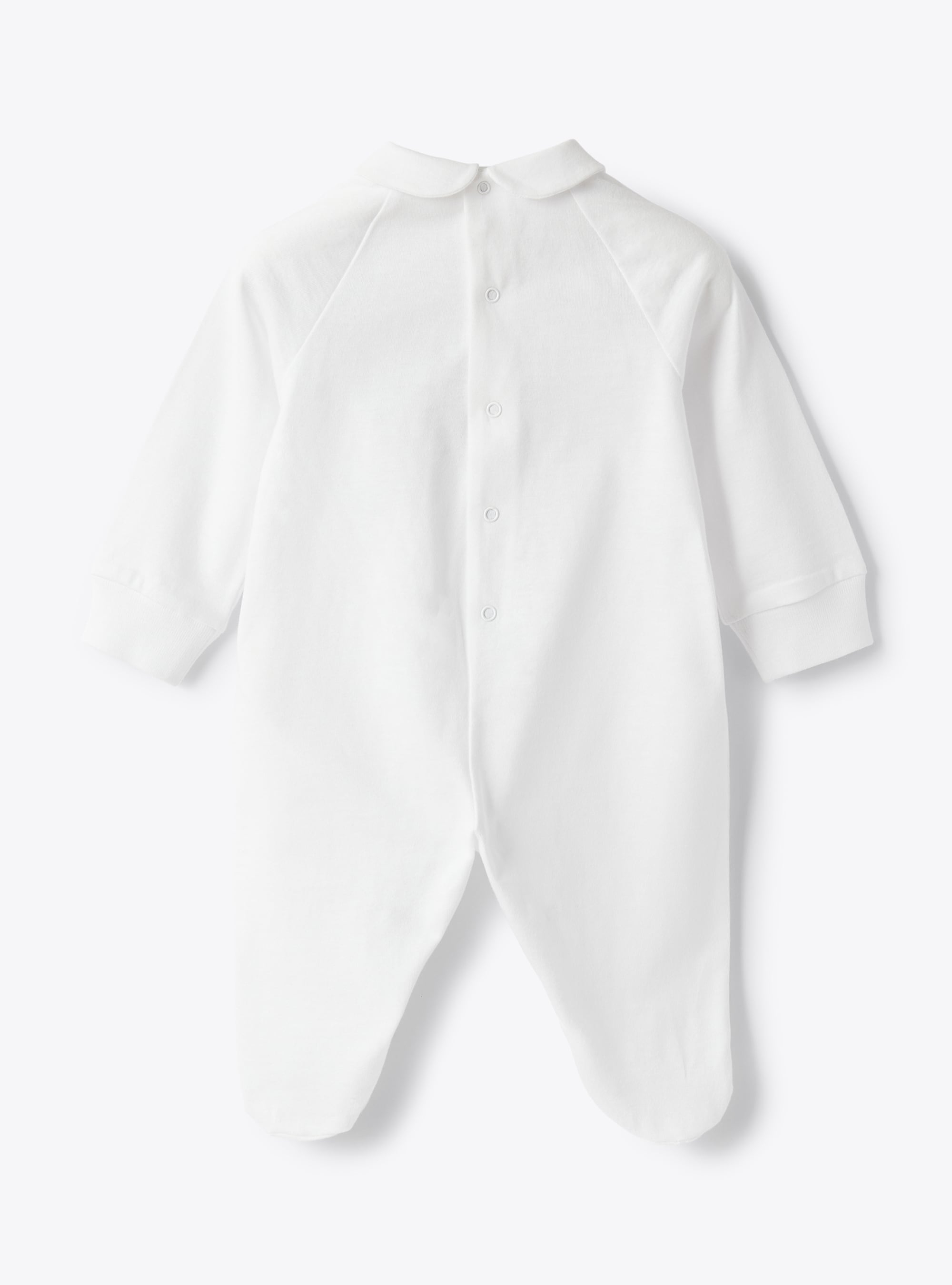 Baby boys’ sleepsuit with bear’s face - White | Il Gufo