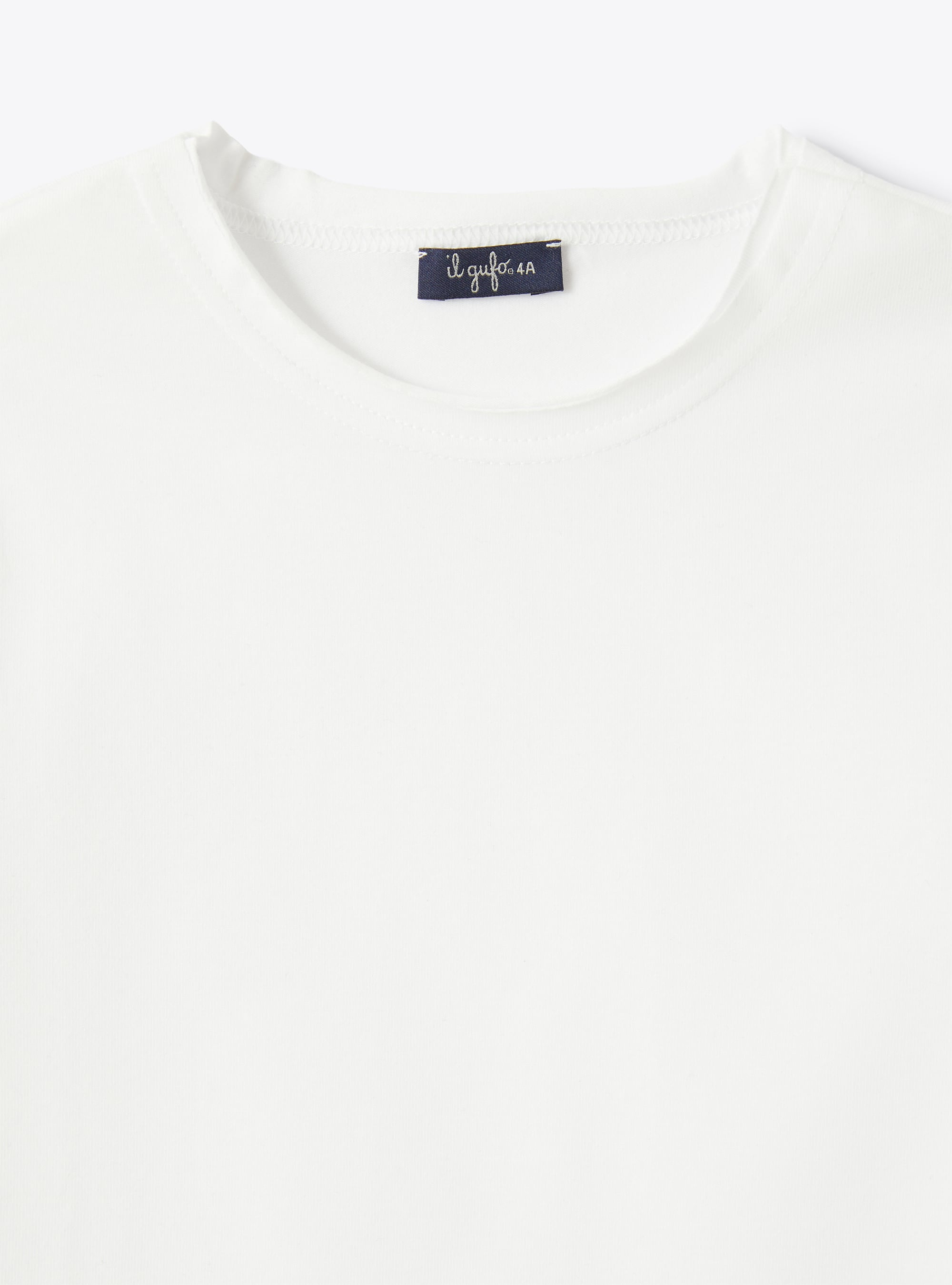 White t-shirt with tonal trim - White | Il Gufo