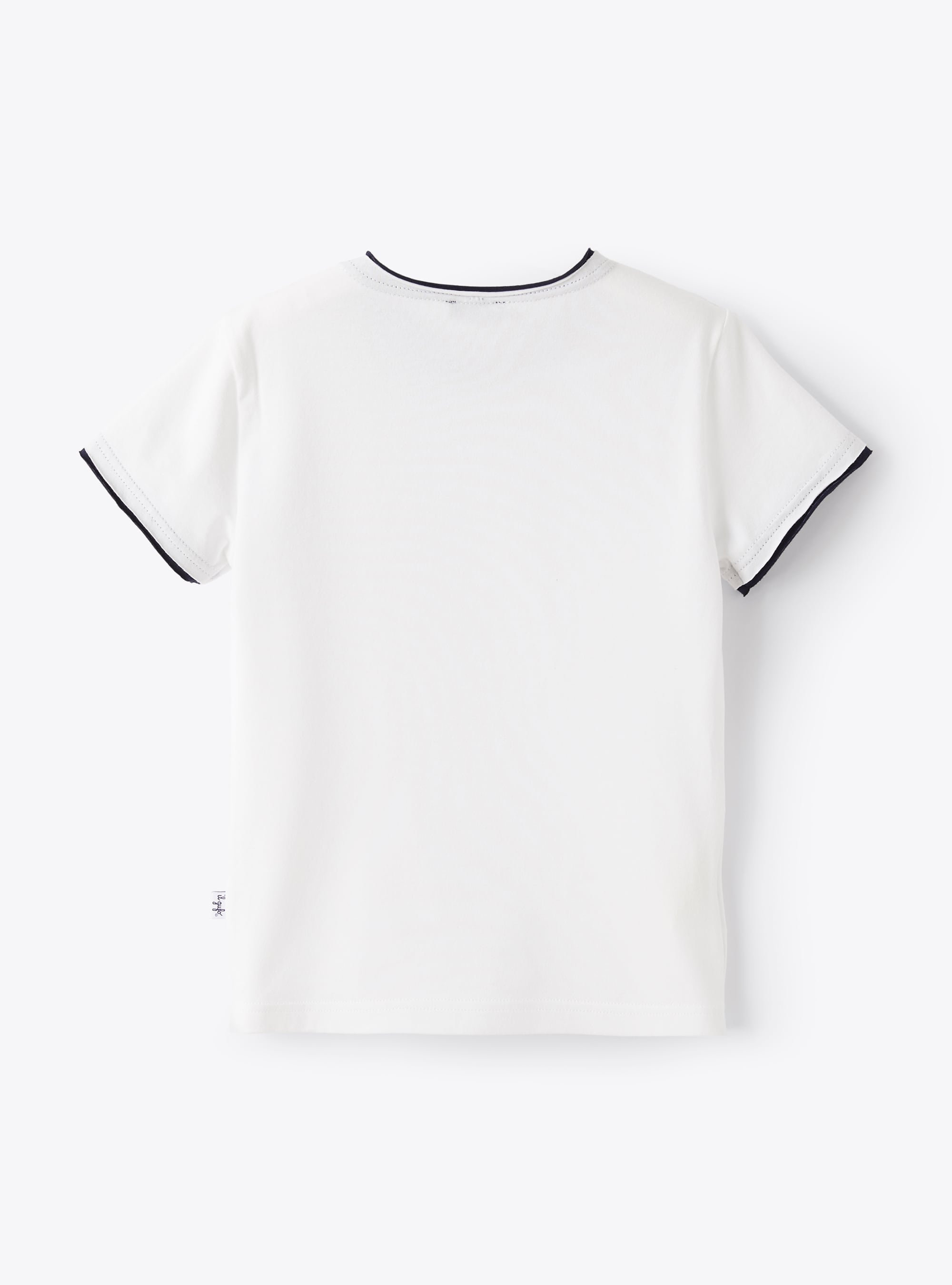 T-shirt blanc avec liserés bleus - Blanc | Il Gufo