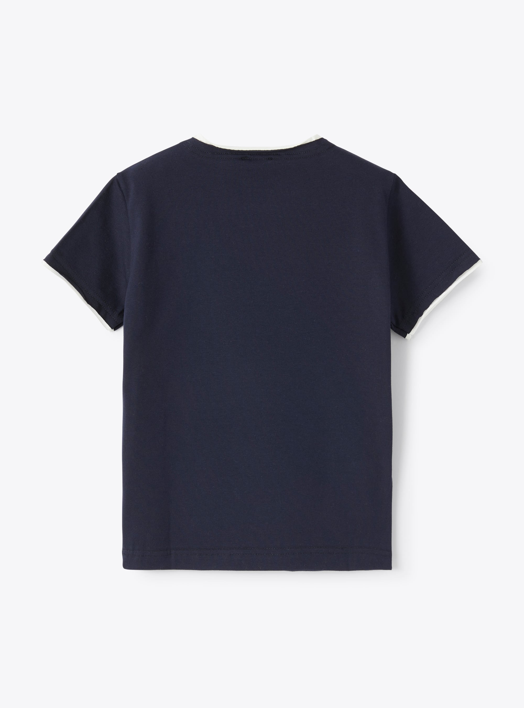 Blue t-shirt with white trim - Blue | Il Gufo