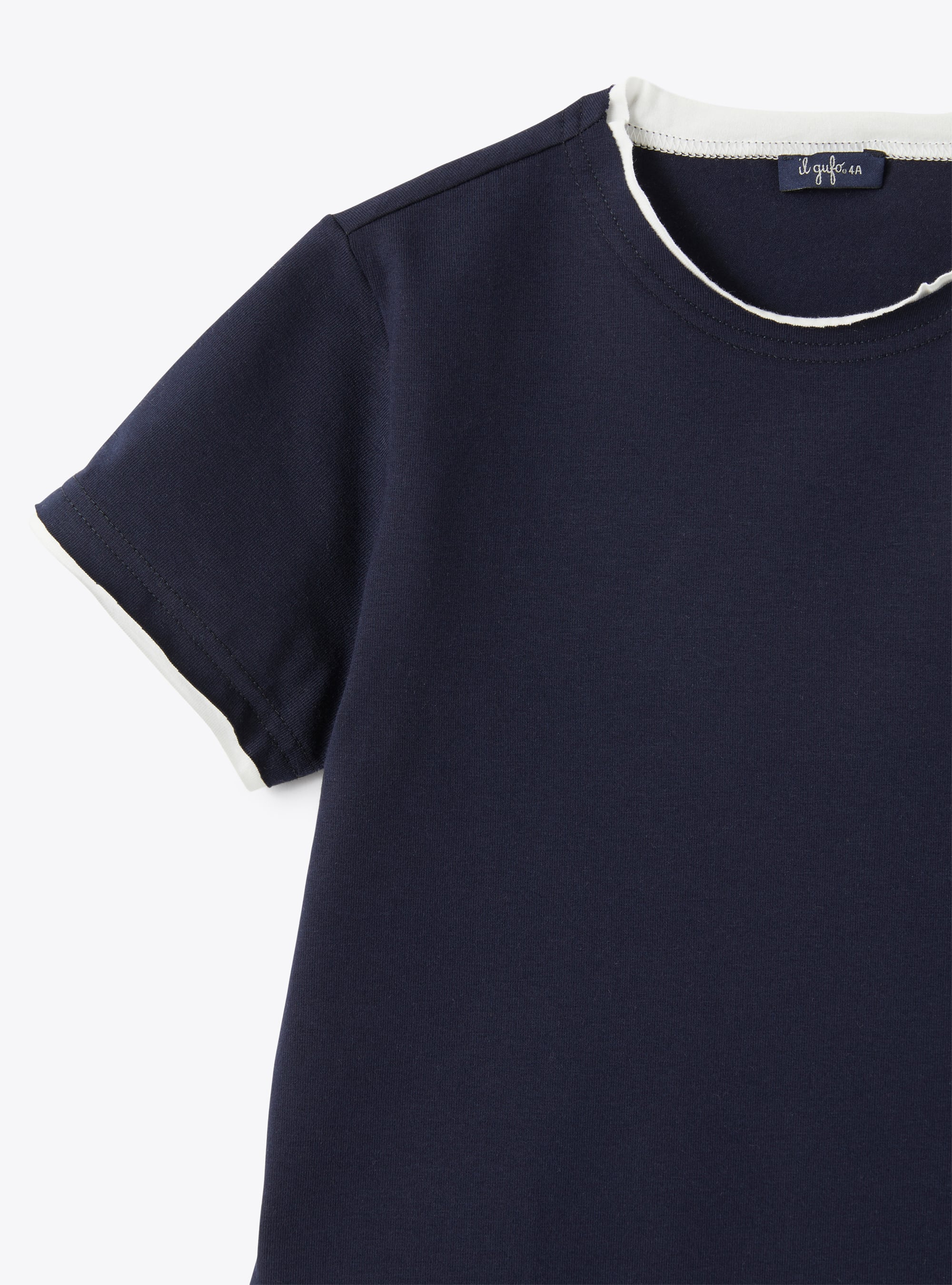 Blue t-shirt with white trim - Blue | Il Gufo