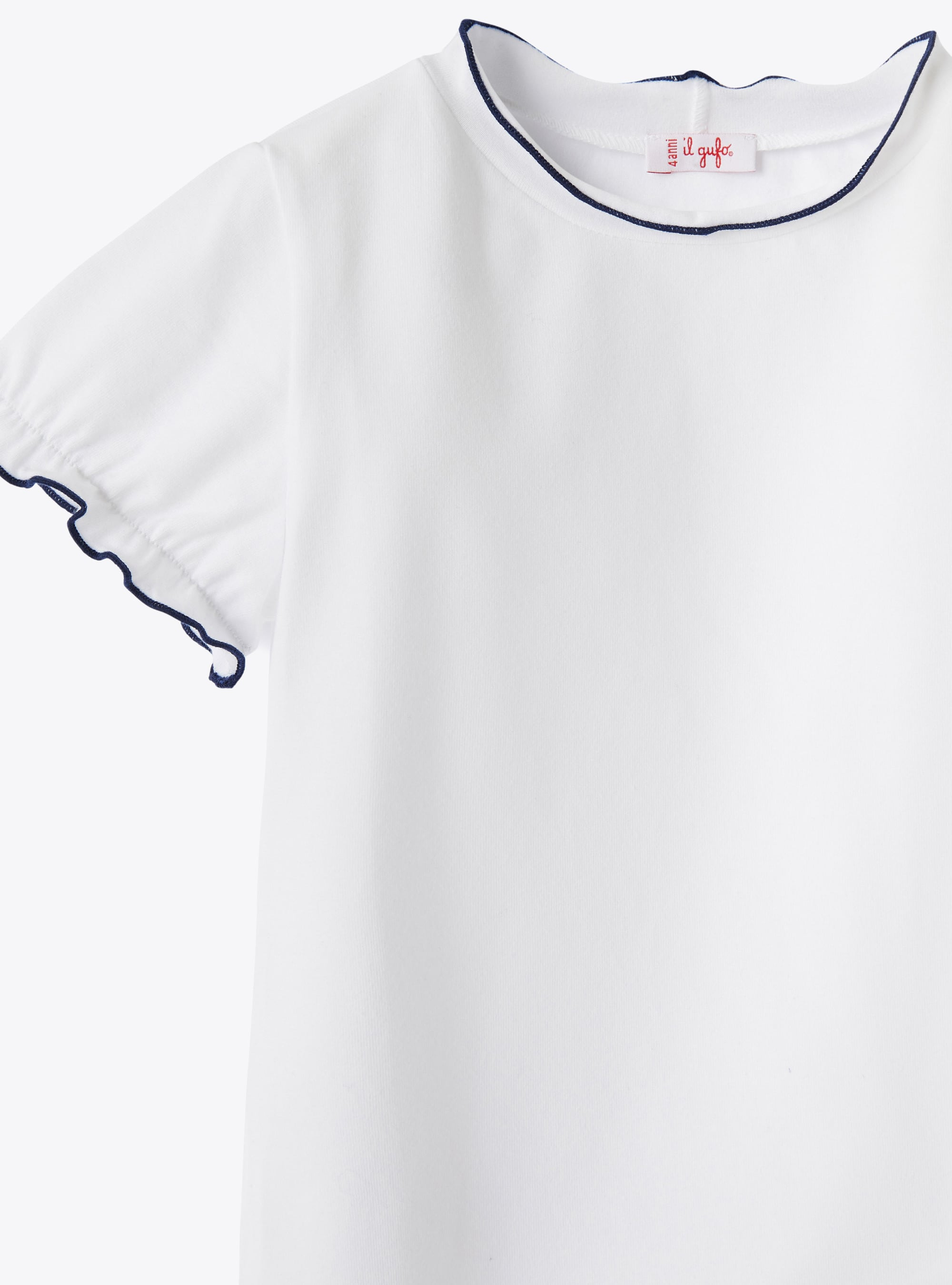 Jersey t-shirt with contrasting trim - White | Il Gufo