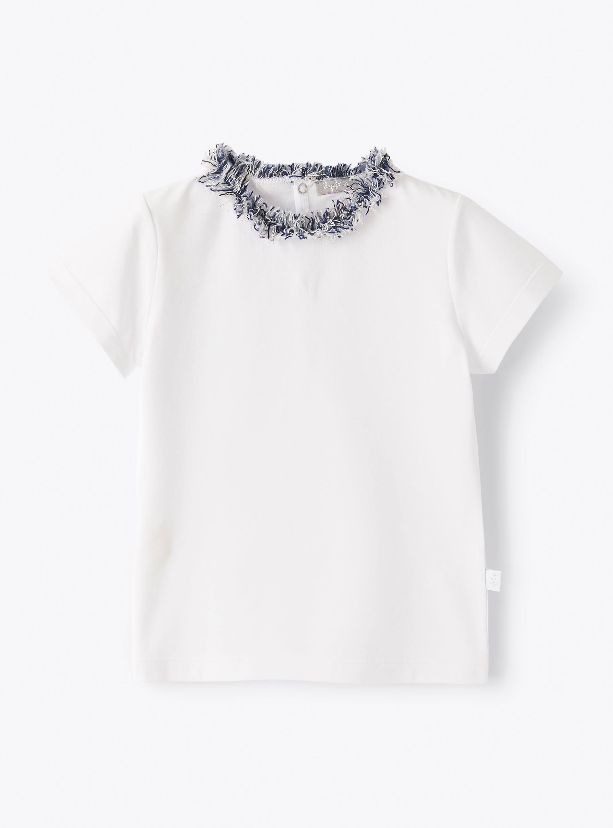 T-shirt with frayed detailing - White | Il Gufo