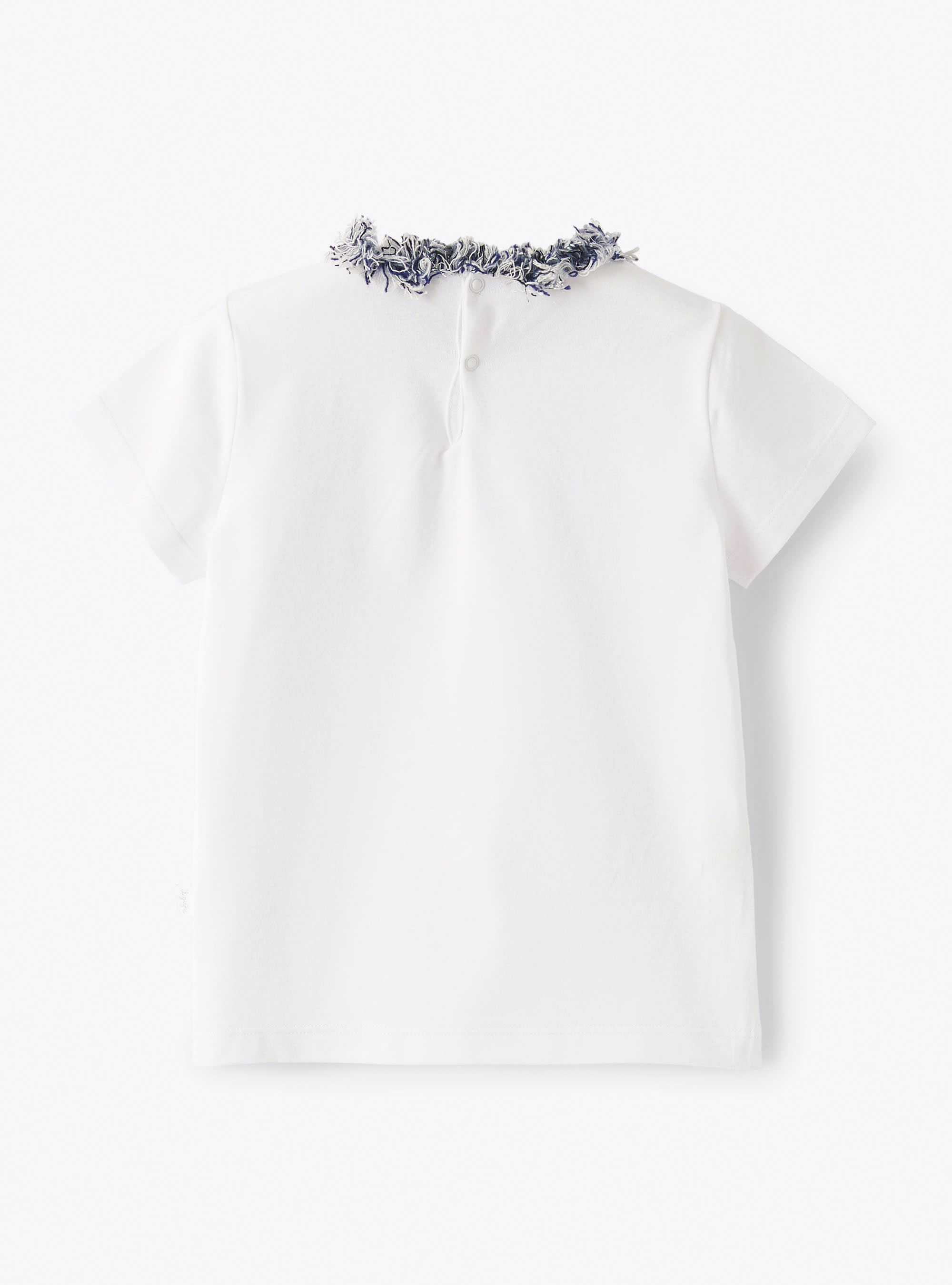 T-shirt with frayed detailing - White | Il Gufo