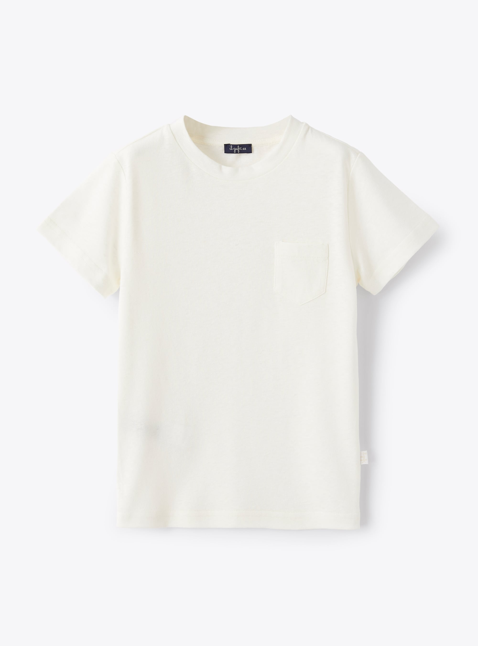 T-shirt blanc en coton et lin - T-shirts - Il Gufo