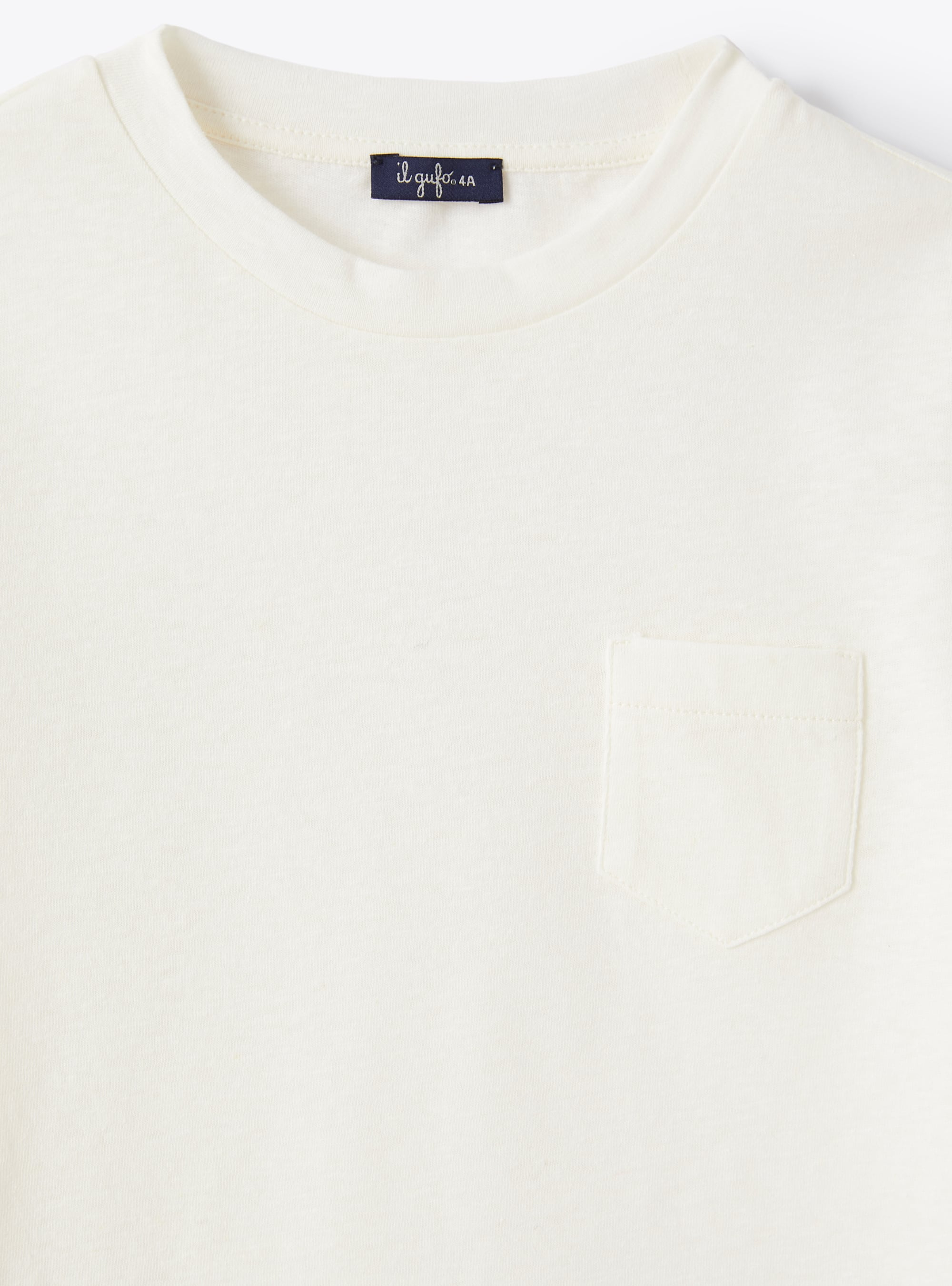 White t-shirt in cotton and linen - White | Il Gufo